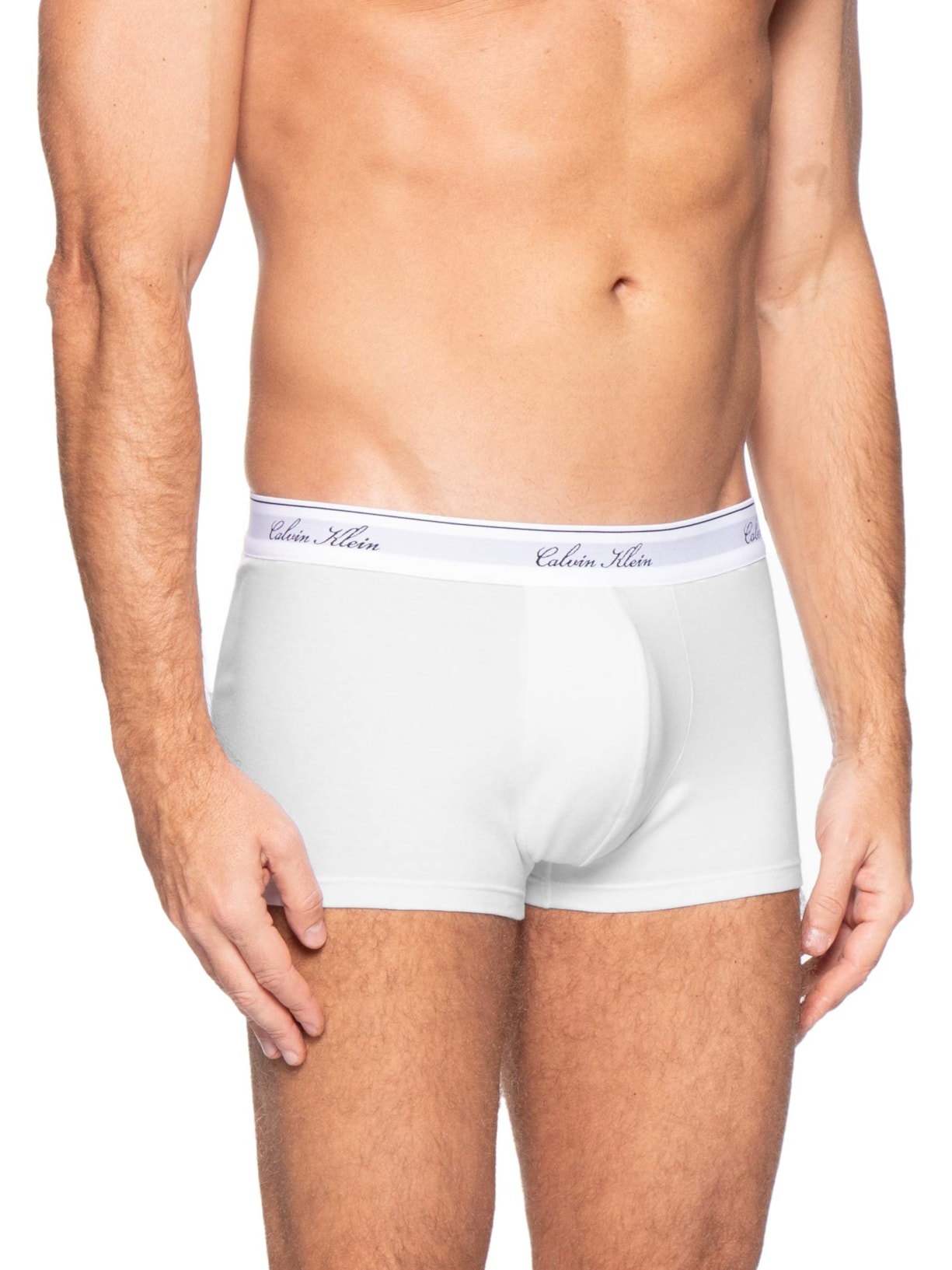 Cueca Trunk Algodão Icon Script Branco Calvin Klein Underwear