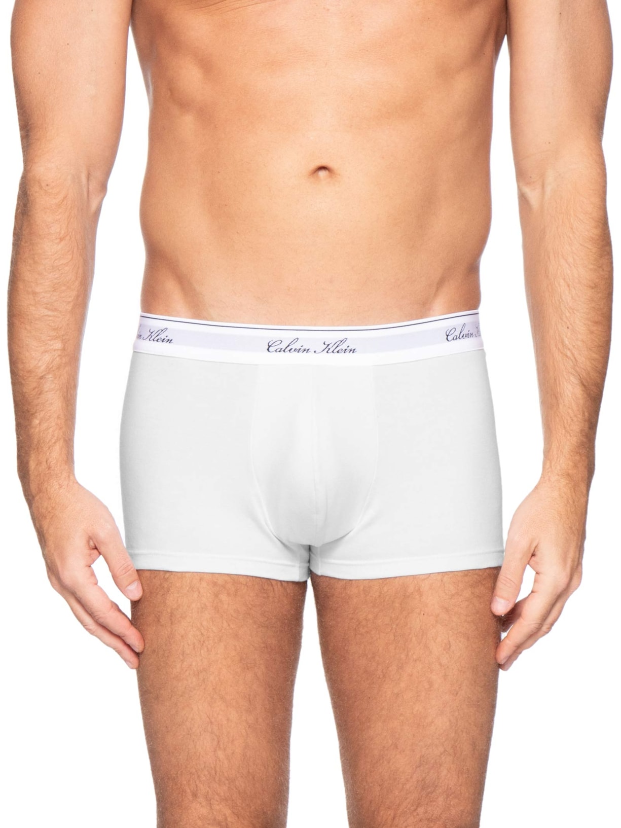 Cueca Trunk Algodão Icon Script Branco Calvin Klein Underwear