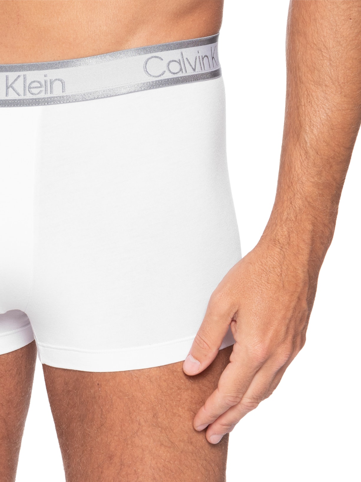 Cueca Trunk Modal Tonal Logo Branco Calvin Klein Underwear
