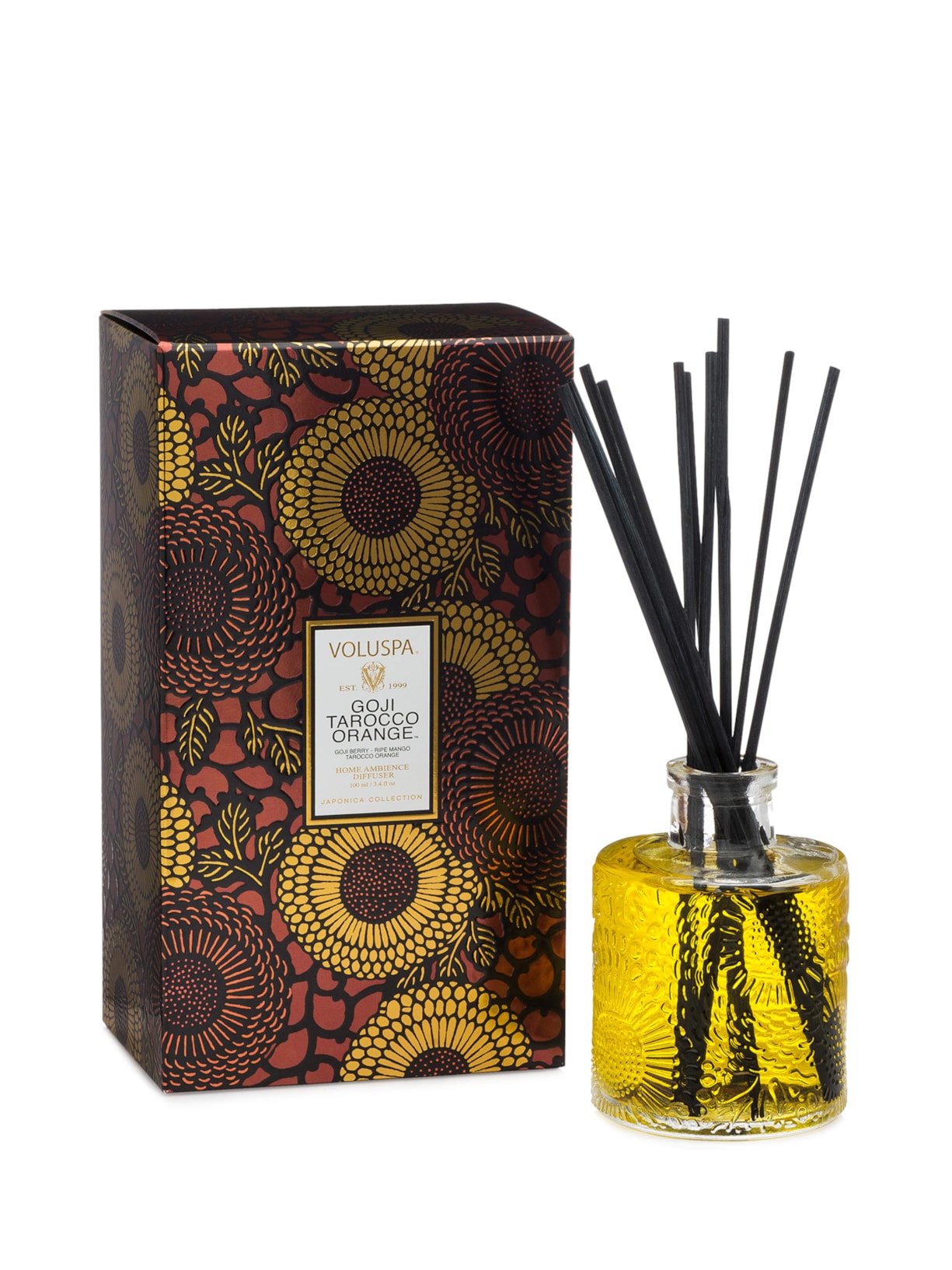 Difusor De Ambiente Goji Tarocco Orange 100 ml - Preto