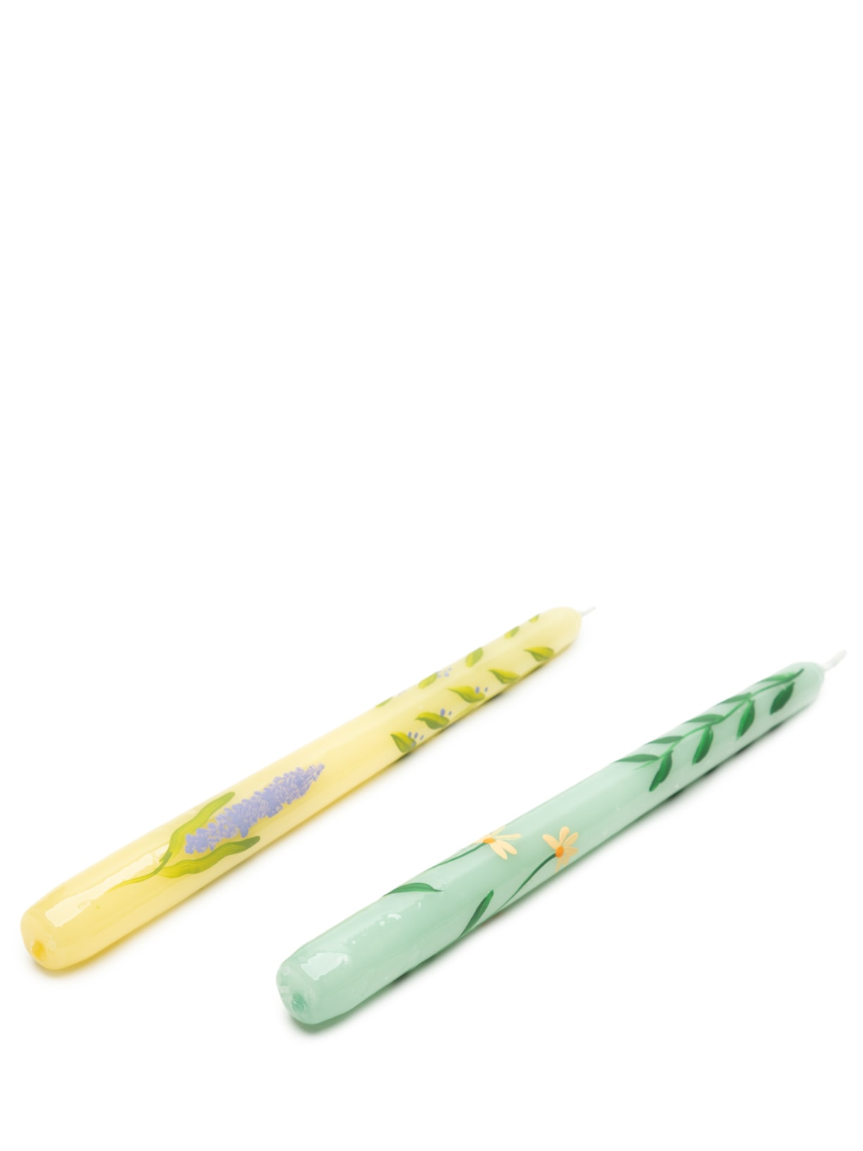 Dupla Jardim De Velas Pintadas a Mão Amarelo Cian Candle