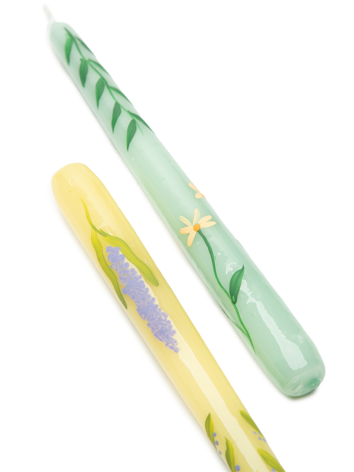 Dupla Jardim De Velas Pintadas a Mão Amarelo Cian Candle