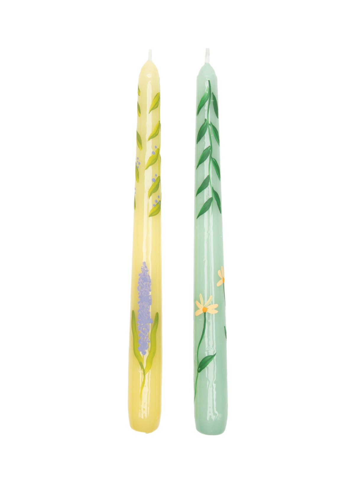 Dupla Jardim De Velas Pintadas a Mão Amarelo Cian Candle