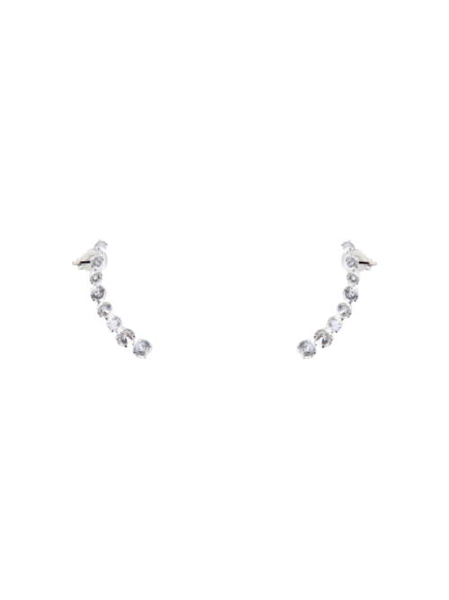 Earcuff Feminino Zircônia - Prateado
