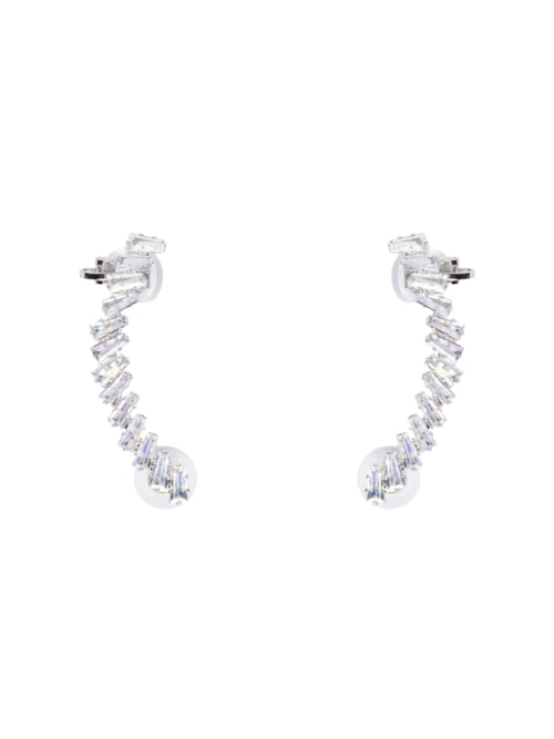 Earcuff Feminino Zircônia - Prateado