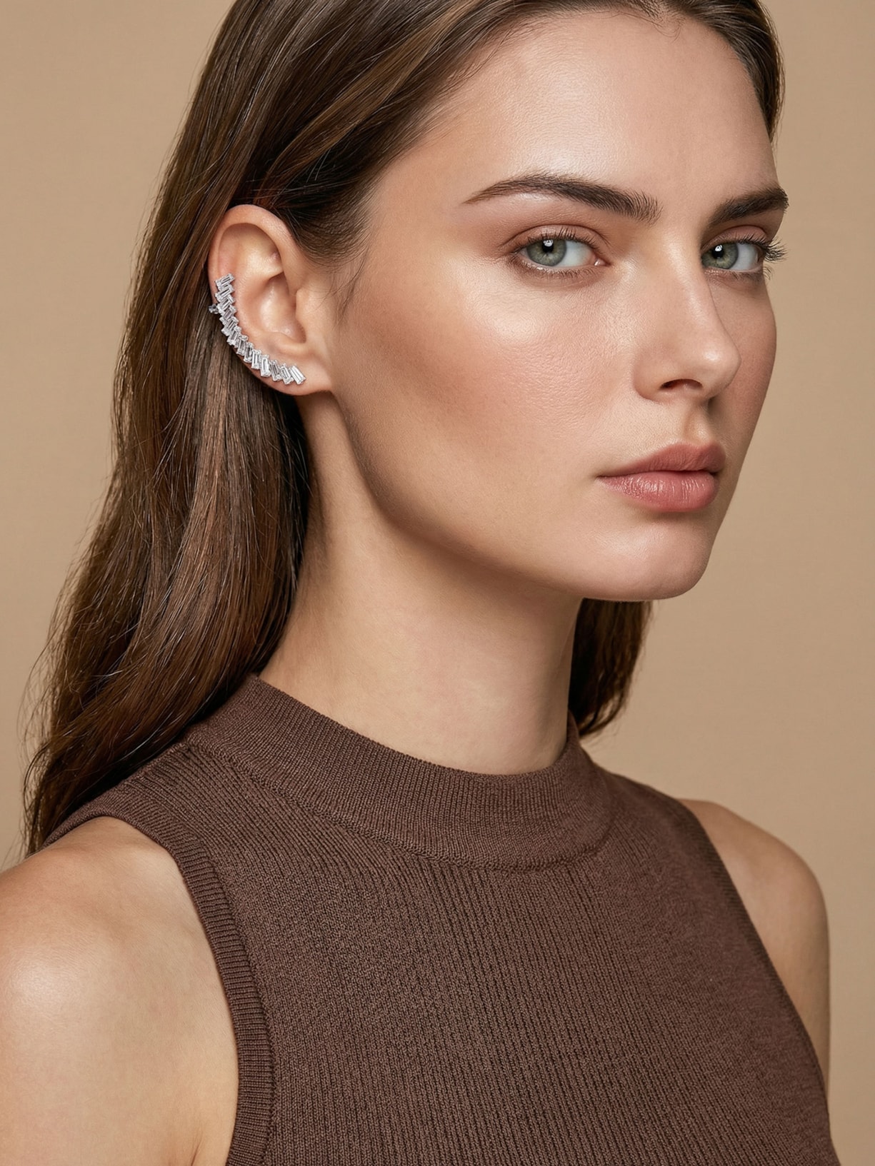 Earcuff Feminino Zircônia Prateado Market 33