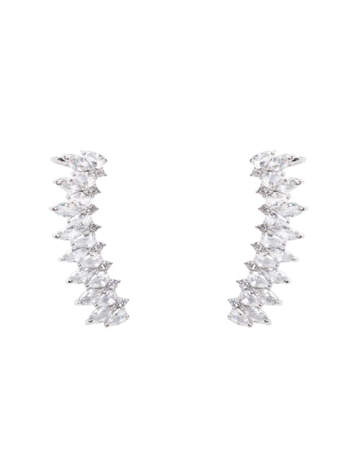 Earcuff Feminino Zircônia - Prateado