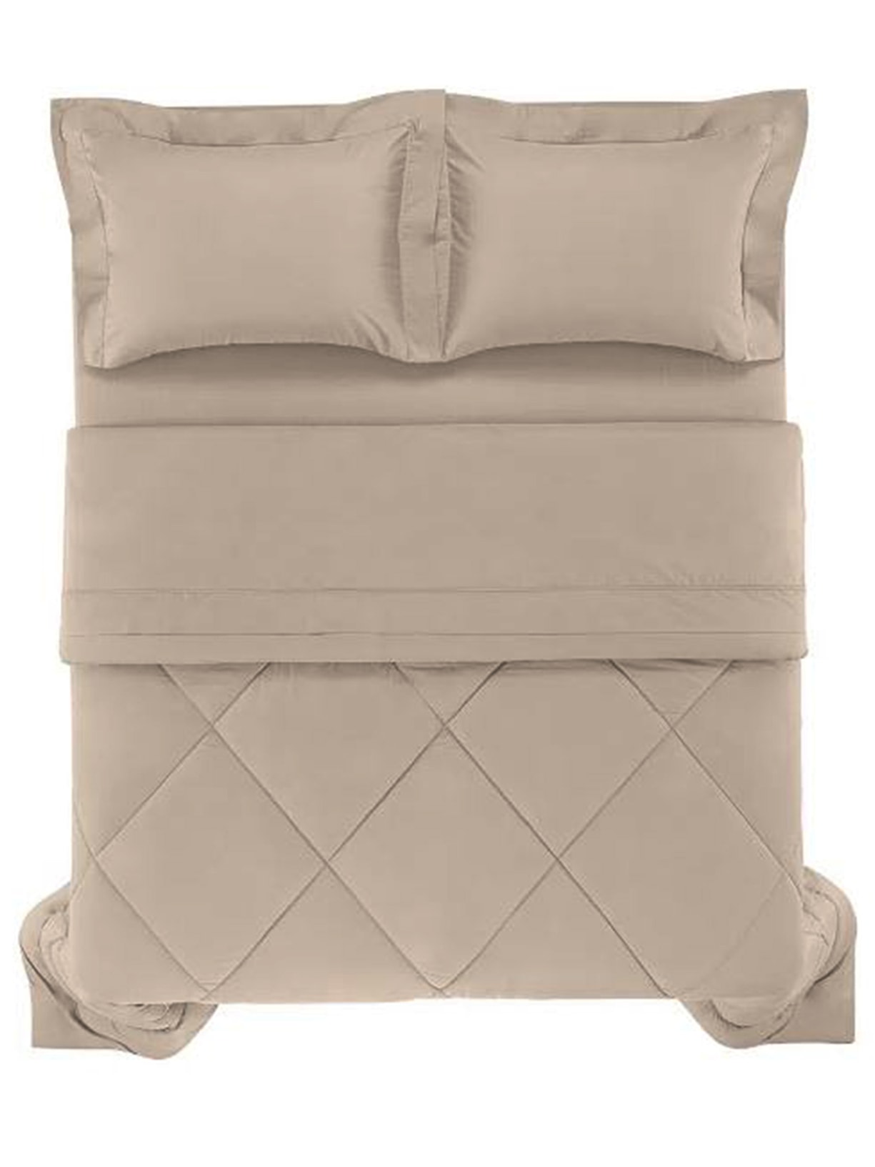 Edredom Grasso King Cetim 300 Fios Bege Trussardi