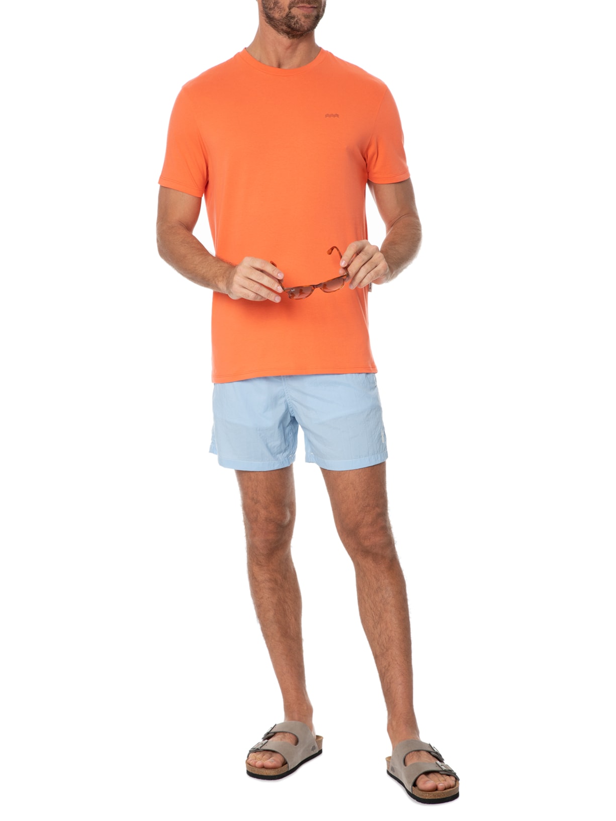 Encontre Short Masculino Praia Liso Azul Pineapple