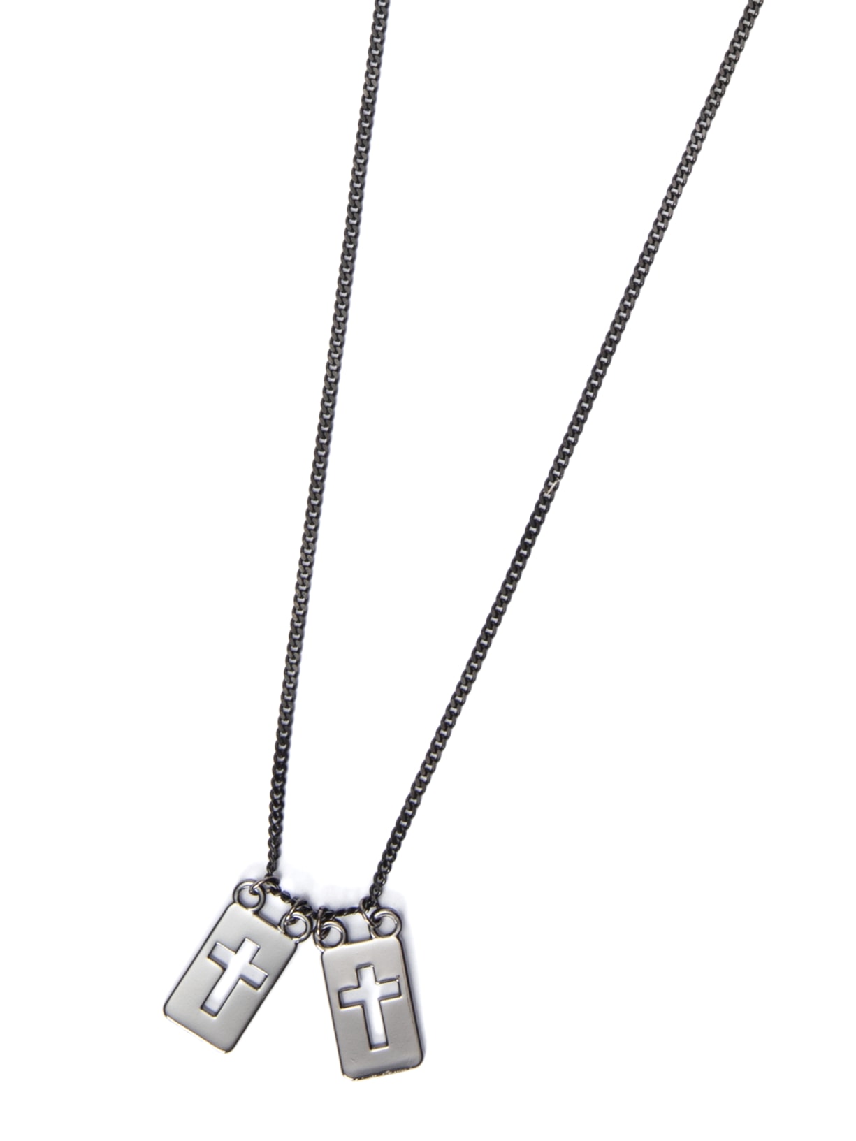 Escapulário Masculino James de Corrente em Aço Ônix Preto Key Design