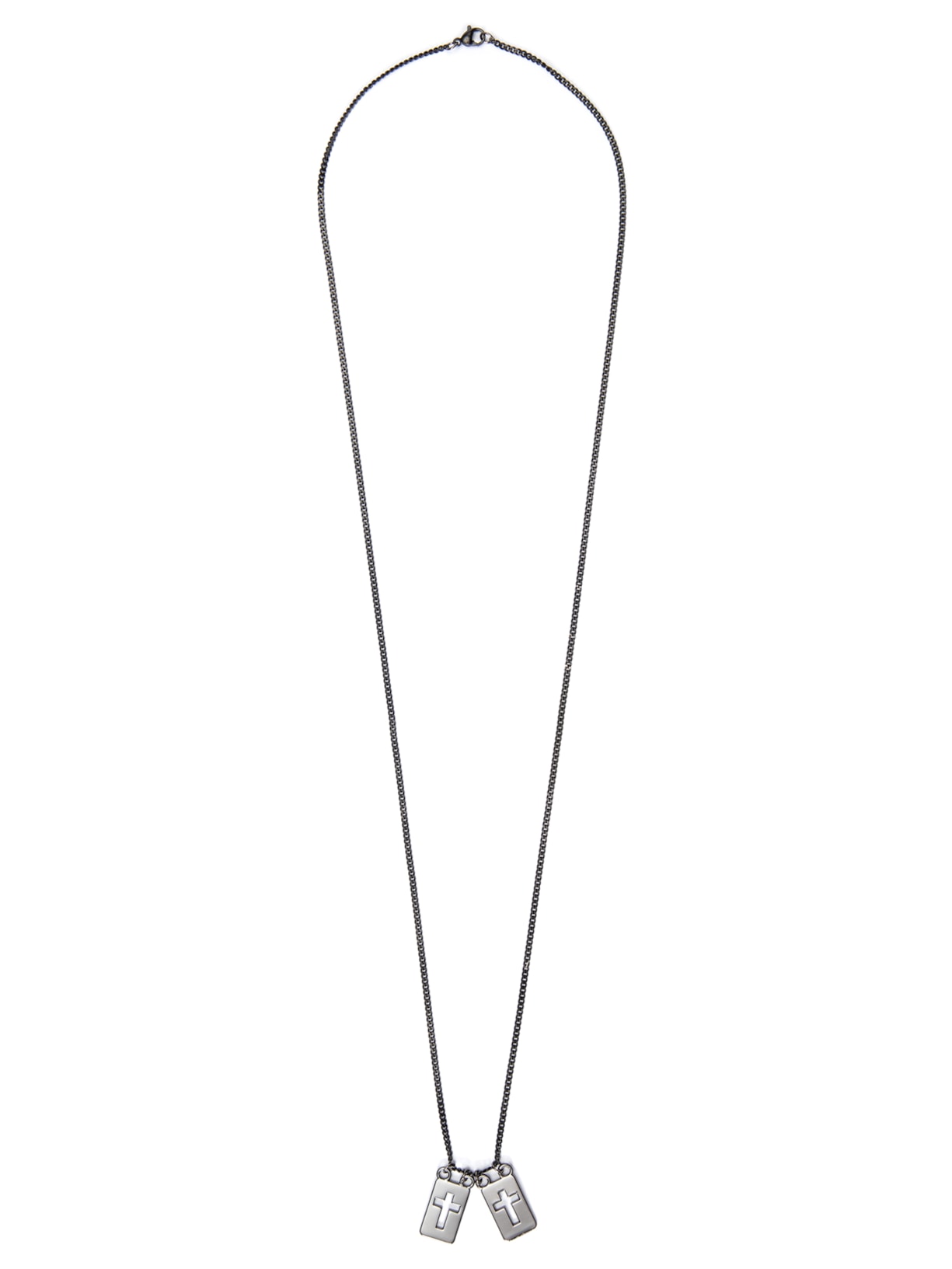 Escapulário Masculino James de Corrente em Aço Ônix Preto Key Design