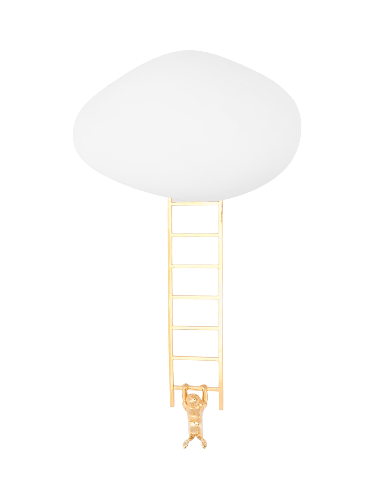 Escultura Nuvem Escada Reta Em Cerâmica - Branco