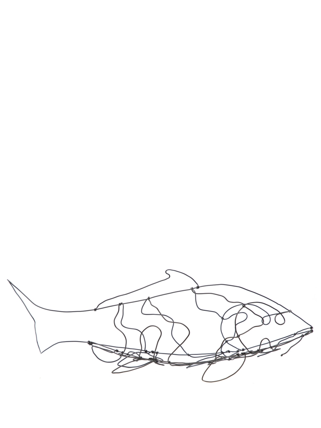 Escultura Peixe Koi - Preto