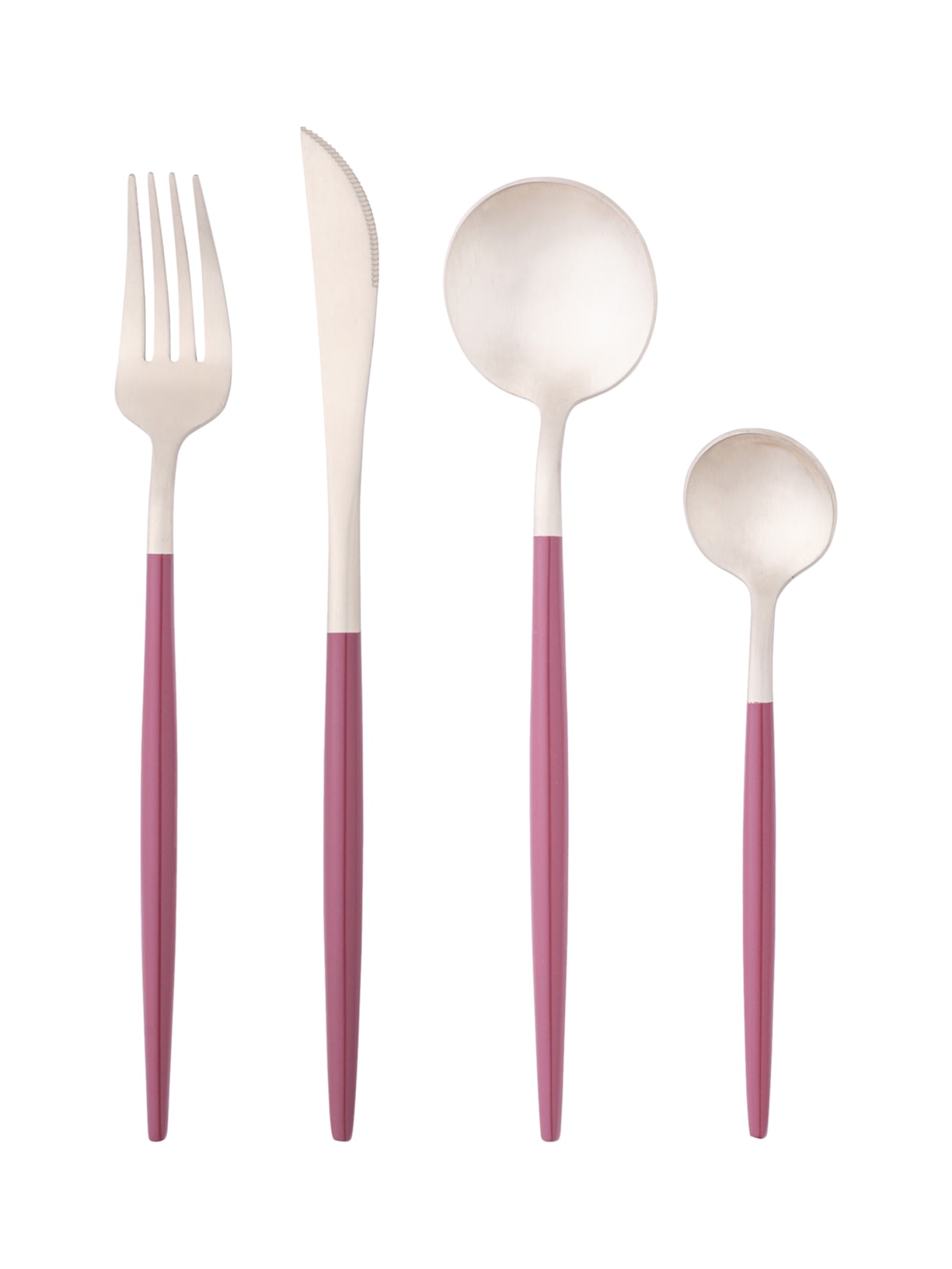 Faqueiro 24 Peças de Aço Inox Kyoto Champanhe e Carmim Dourado Wolff