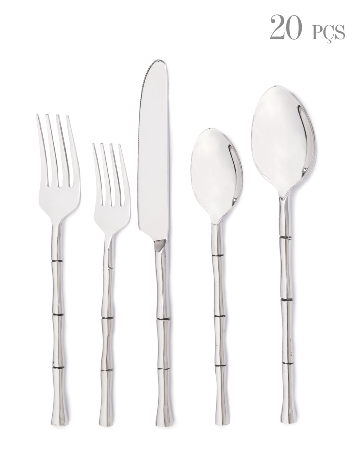 Faqueiro Em Aco Inoxidável 20 Peças - Prata