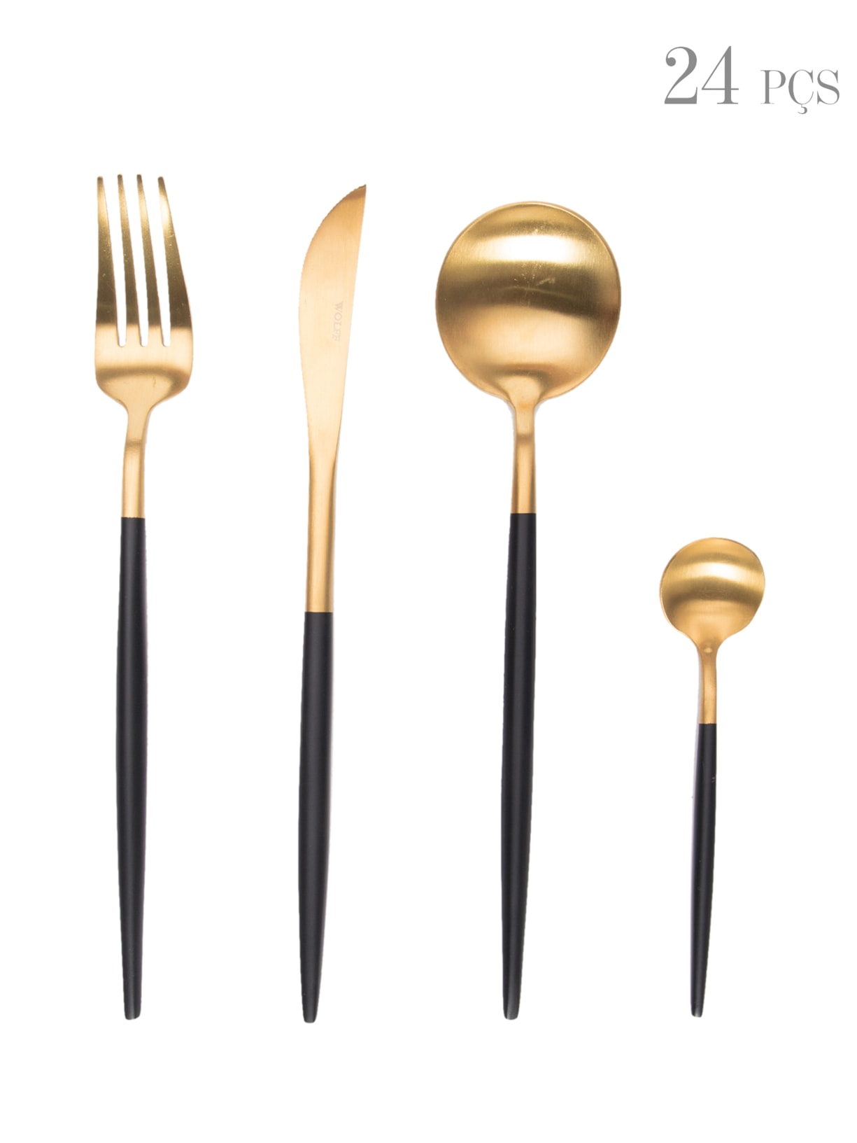 Faqueiro Kyoto Em Aço Inox 24 Peças - Dourado