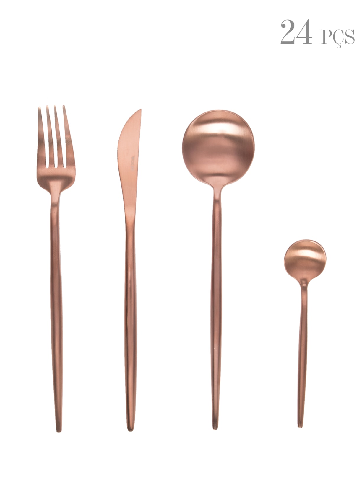 Faqueiro Kyoto Em Aço Inox 24 Peças - Rose