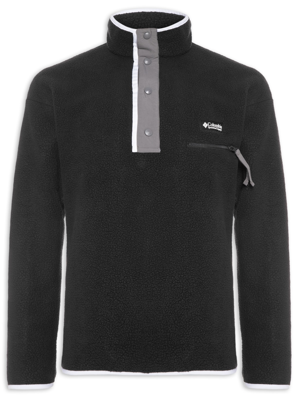 Fleece Masculino Helvetia com Botão Preto Columbia