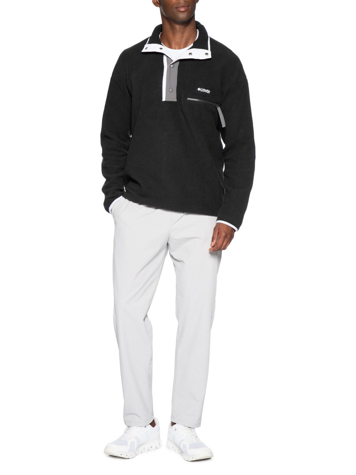 Fleece Masculino Helvetia com Botão Preto Columbia