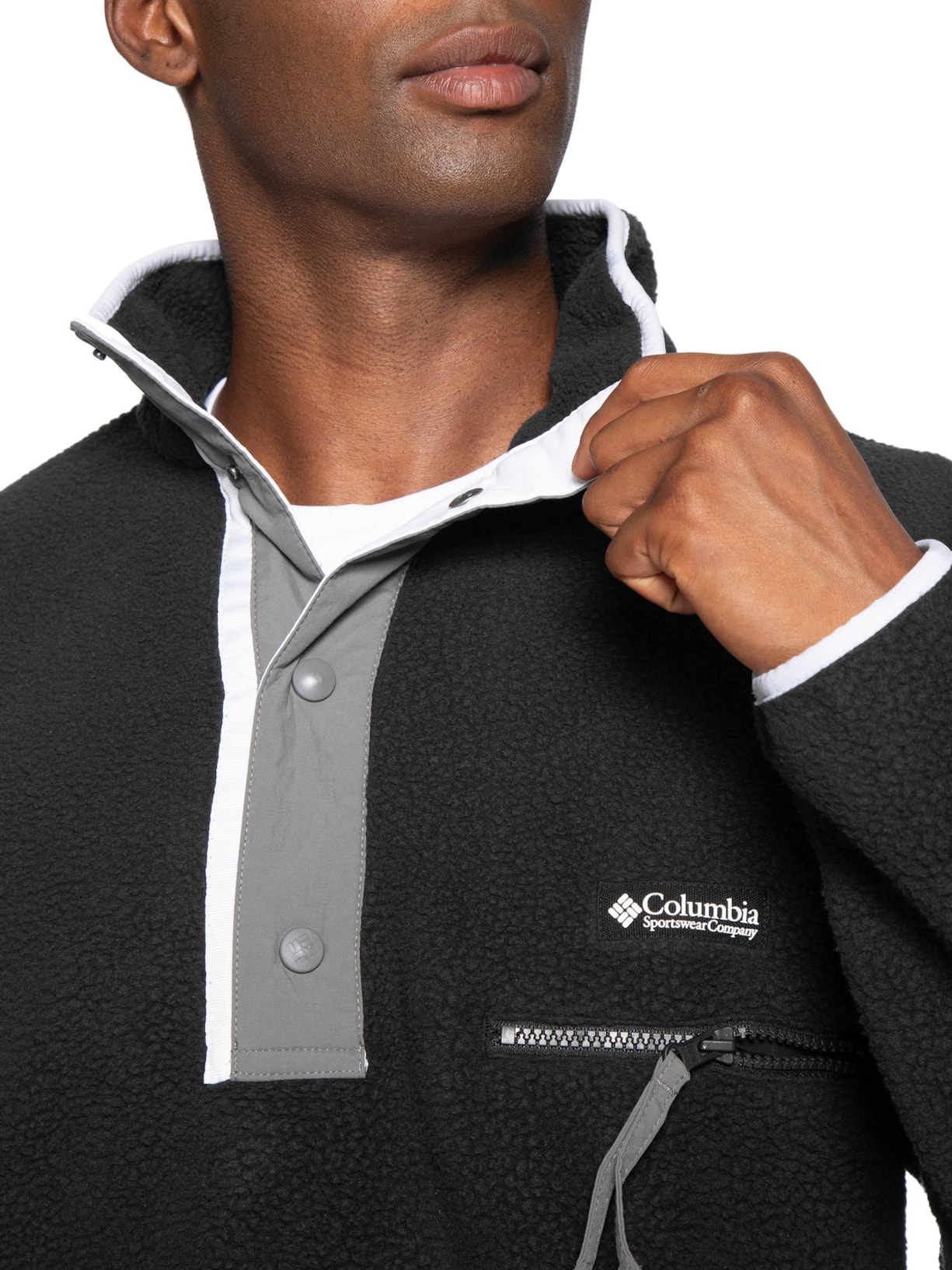 Fleece Masculino Helvetia com Botão Preto Columbia