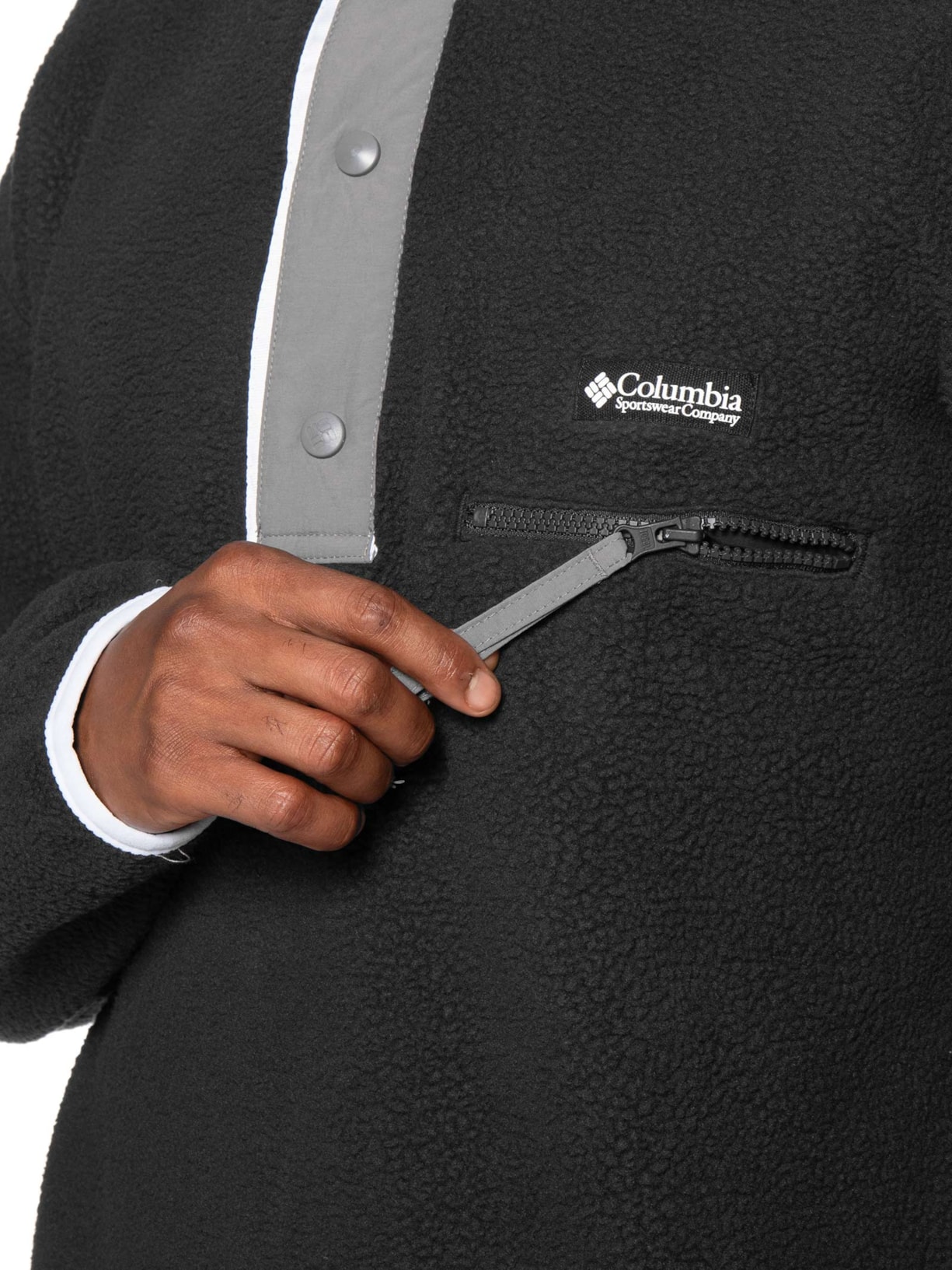Fleece Masculino Helvetia com Botão Preto Columbia