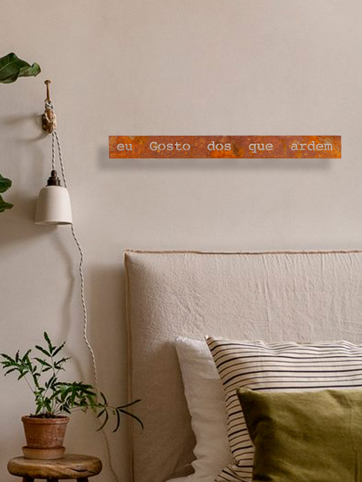 Frase De Ferro Eu Gosto Dos Que Ardem Marrom Mercatto Casa