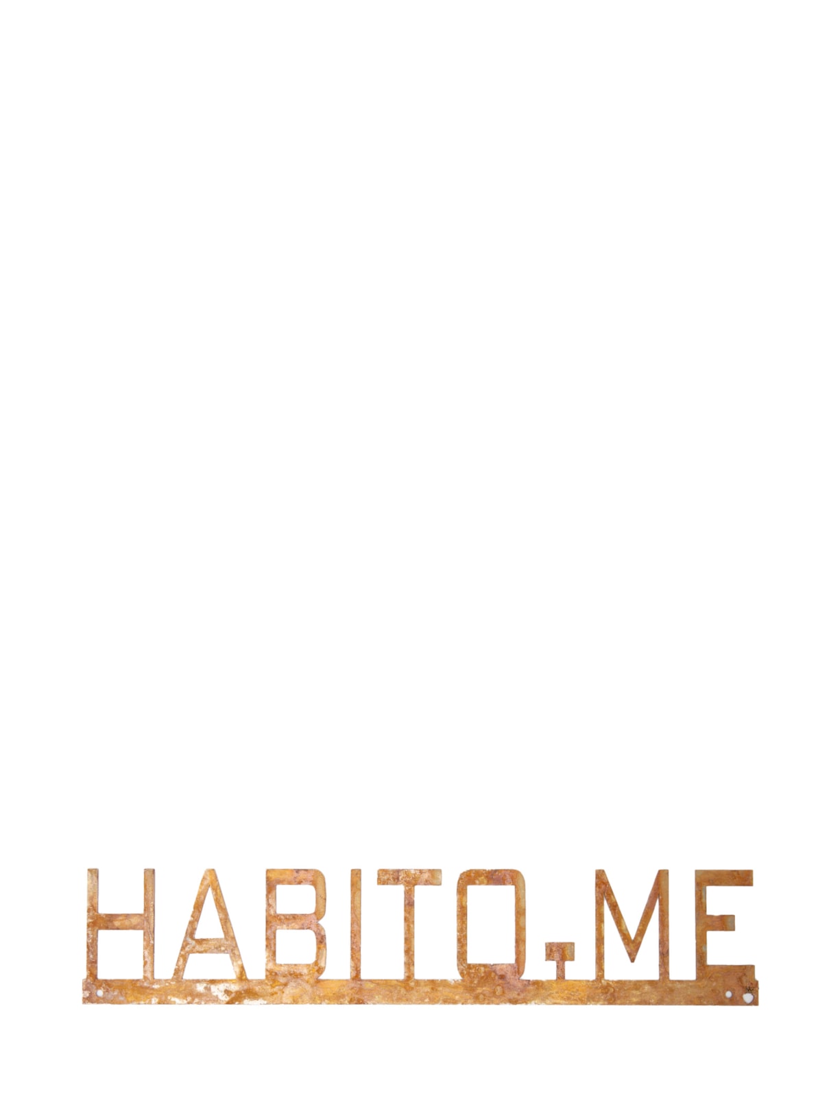 Frase de Ferro Habito-me - Marrom