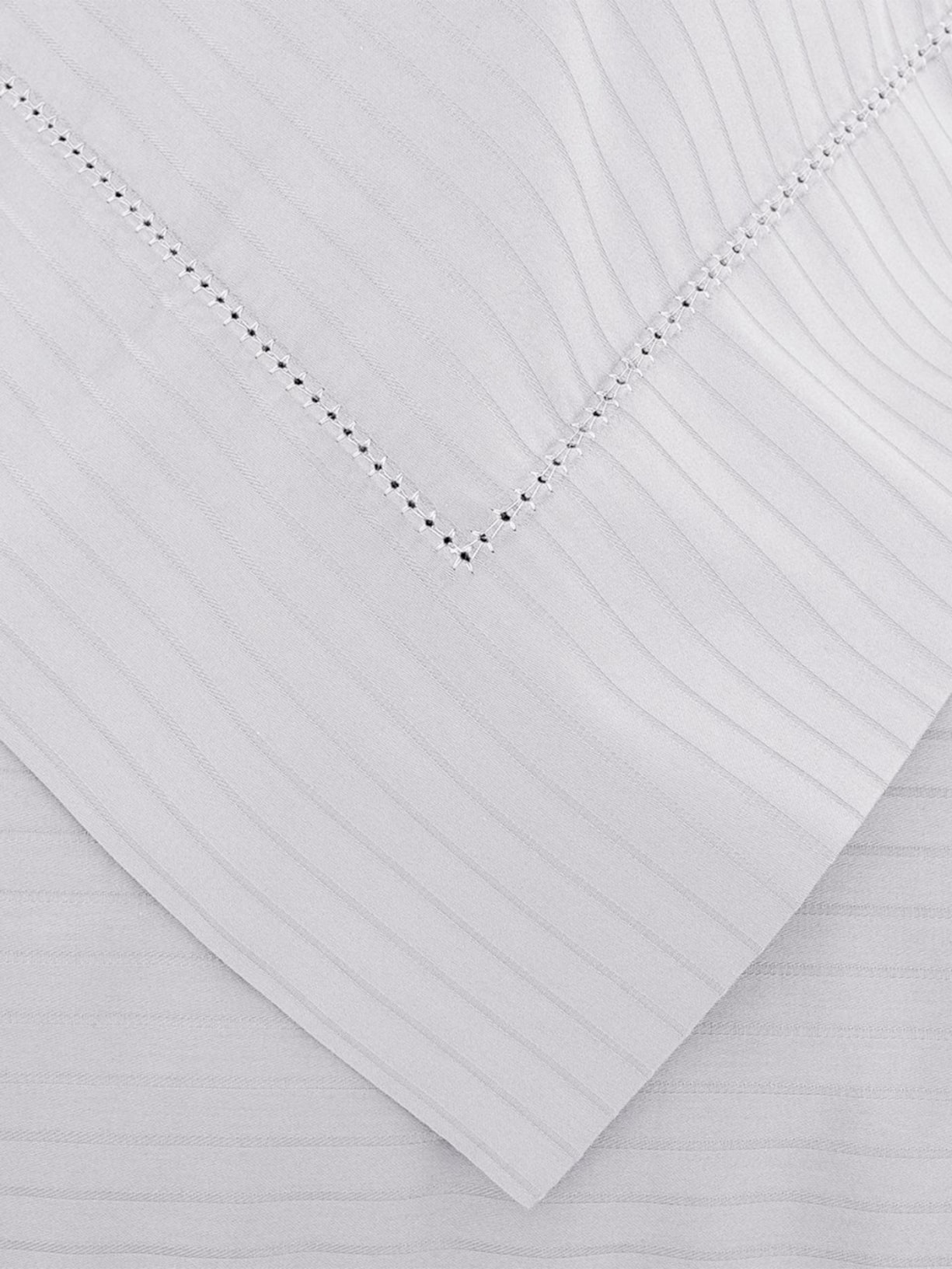 Fronha Damask Stripes 50x90 cm Cetim 300 Fios Bege Buddemeyer