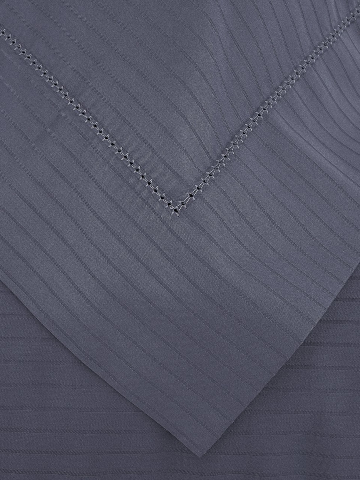 Fronha Damask Stripes 50x90 cm Cetim 300 Fios Cinza Buddemeyer