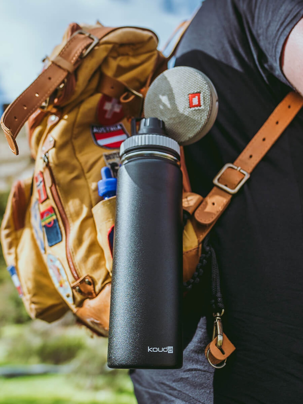 Garrafa Classic Em Aço Inox 660 ml Preto Kouda