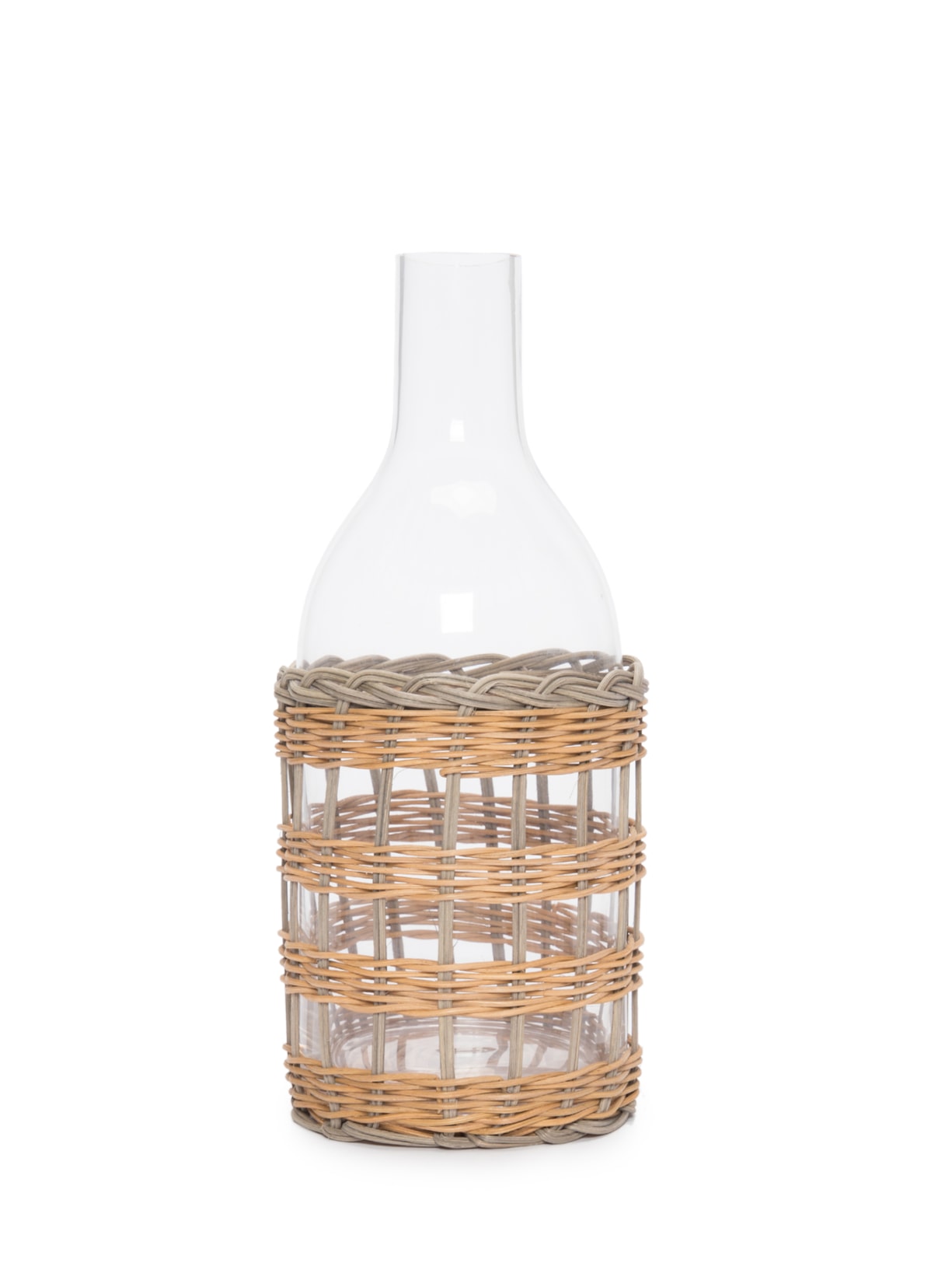 Garrafa E Rattan Em Vidro 1 Peça