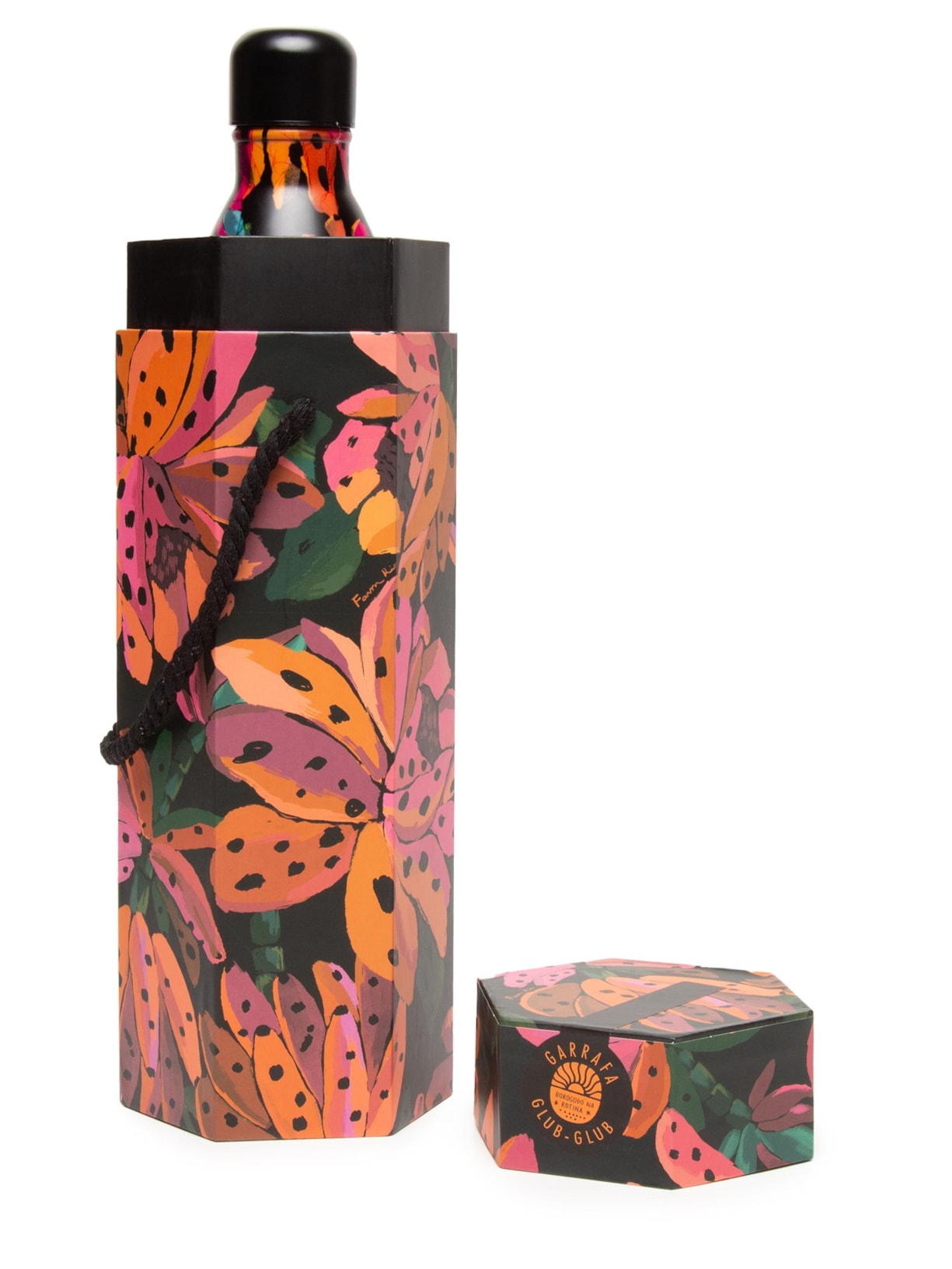 Garrafa Glub Glub 1L Flor De Banana Rosa Farm Etc