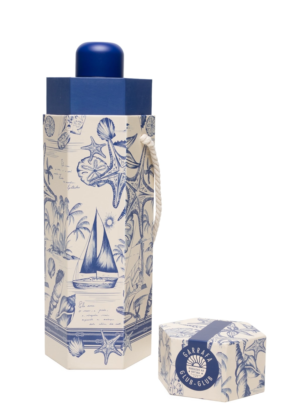 Garrafa Glub Glub 500ML Aventureiro Azul Farm Etc