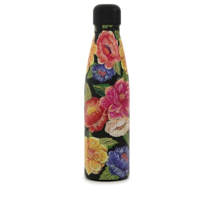 Garrafa Glub Glub 500ML Floral Paraíso - Preto