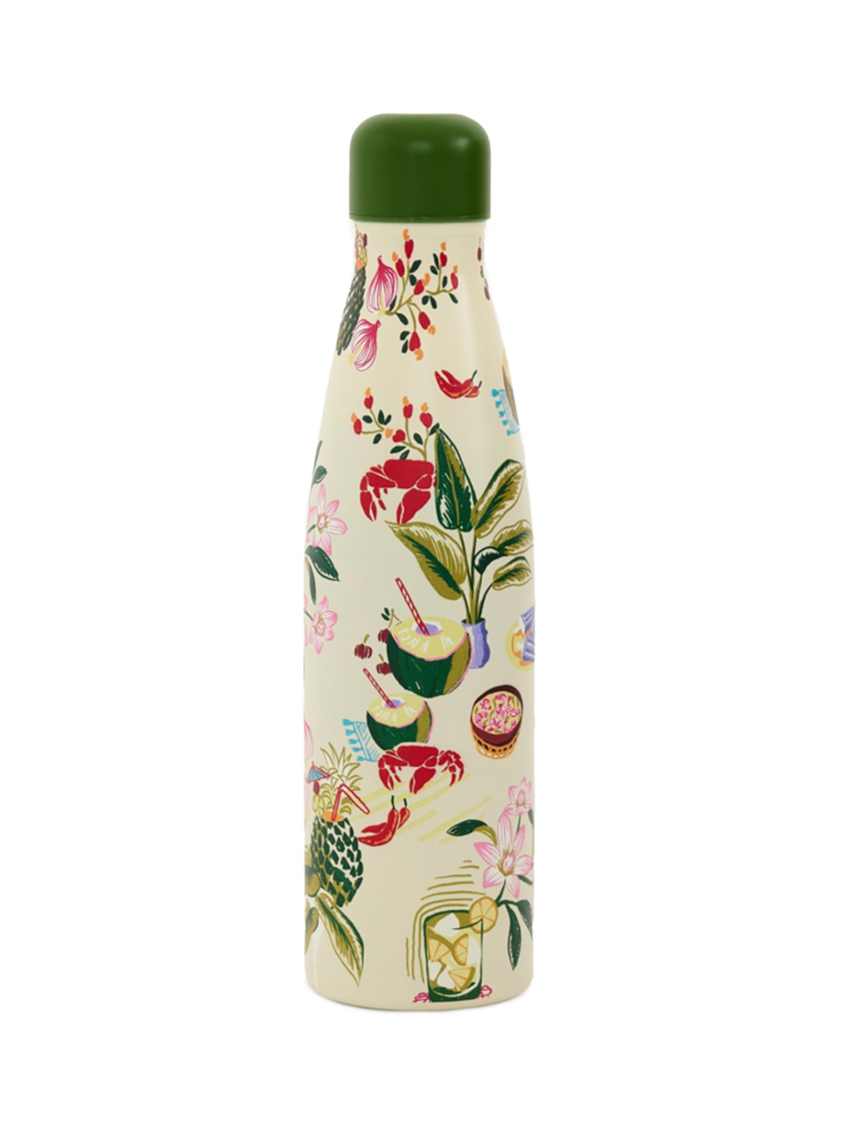 Garrafa Glub Glub Comida De Praia 500ML Branco Farm Etc