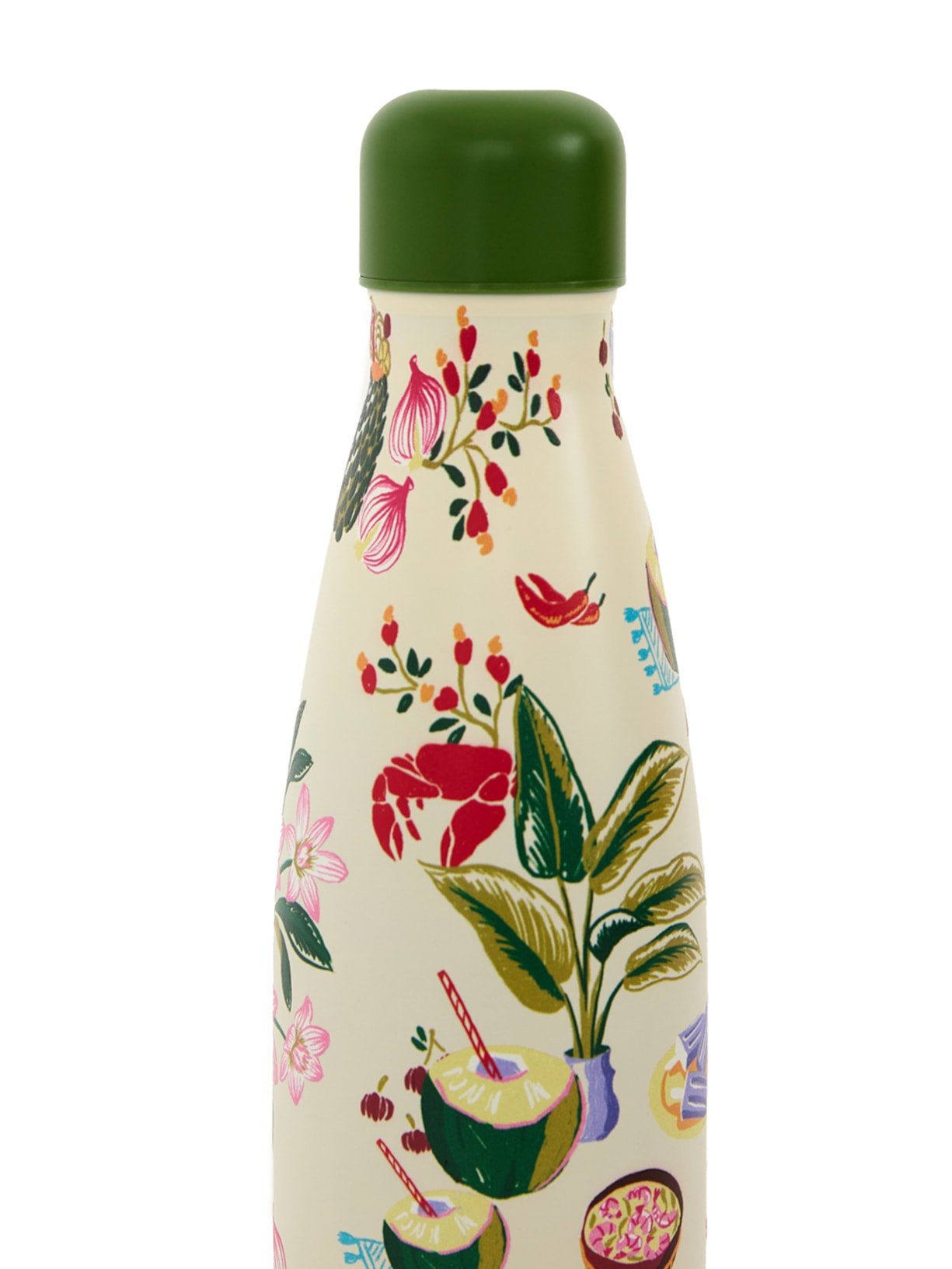 Garrafa Glub Glub Comida De Praia 500ML Branco Farm Etc