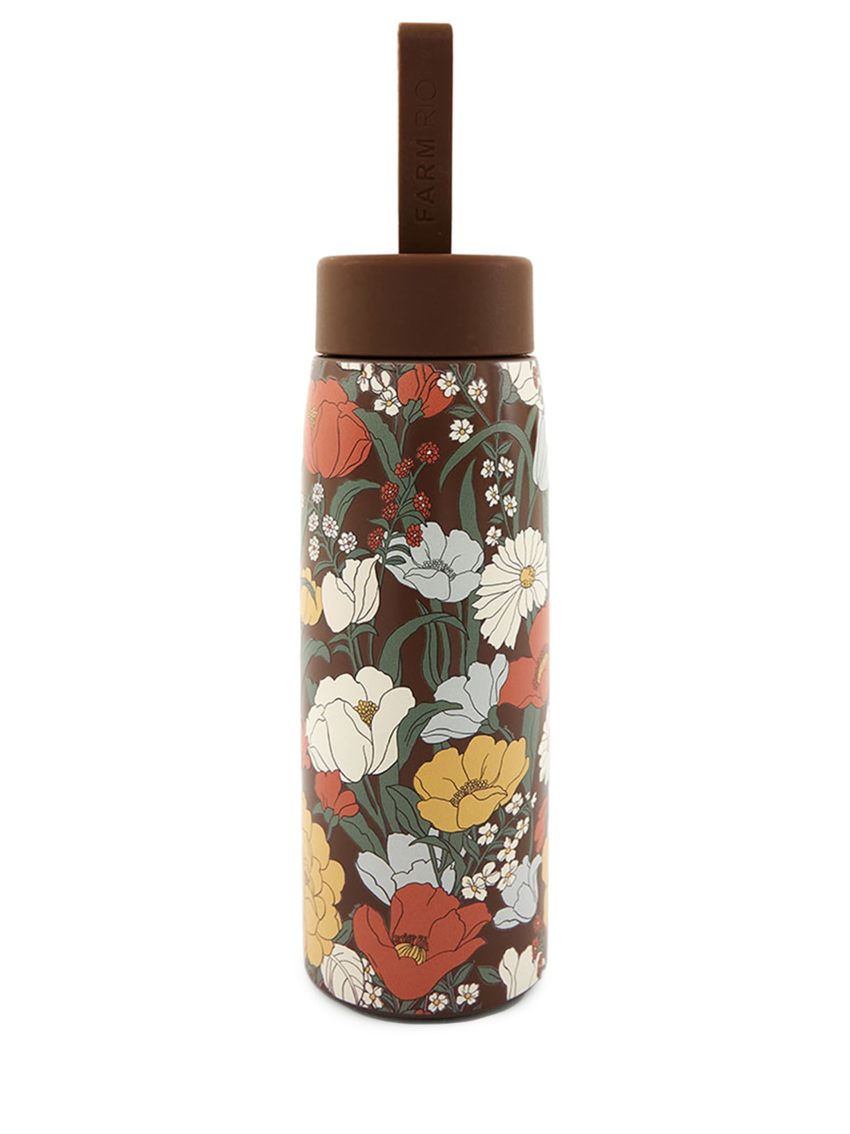 Garrafa Que Sede 500 ML Floral Bucólico - Marrom