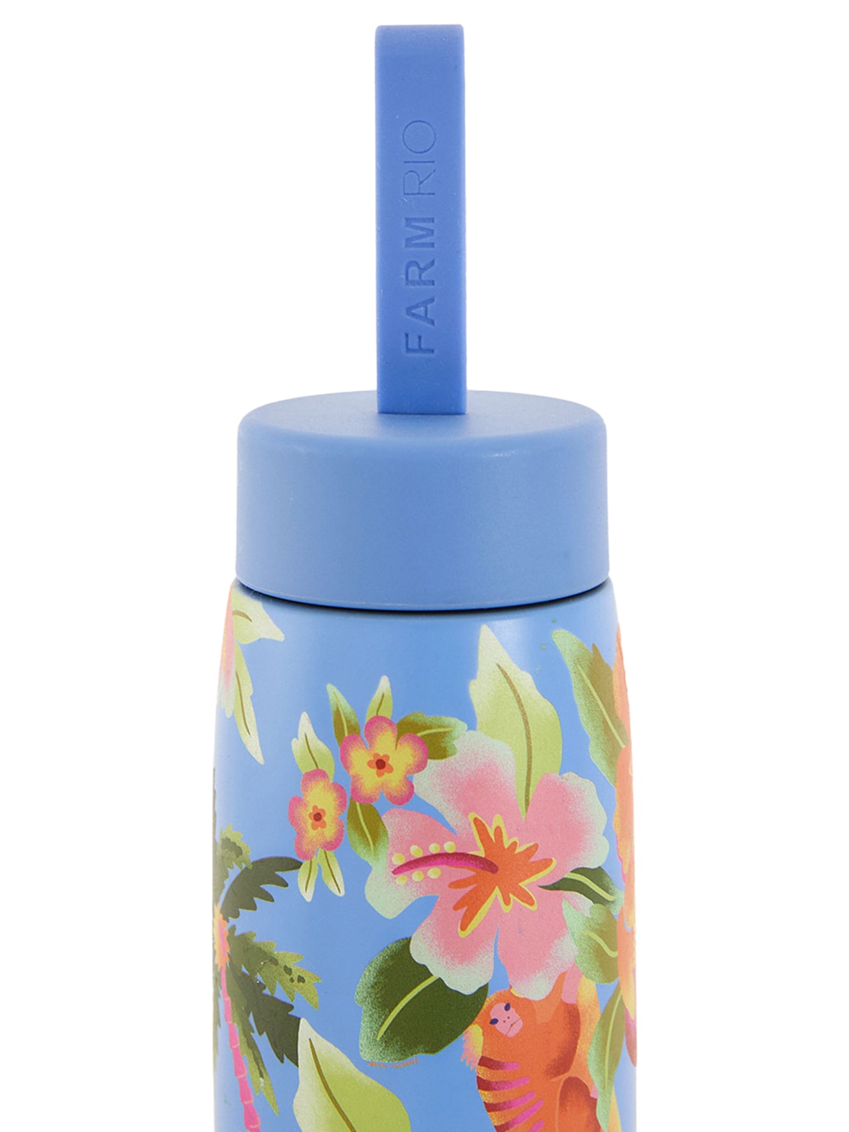 Garrafa Que Sede 500 ML Floral Hawaiano Azul Farm Etc