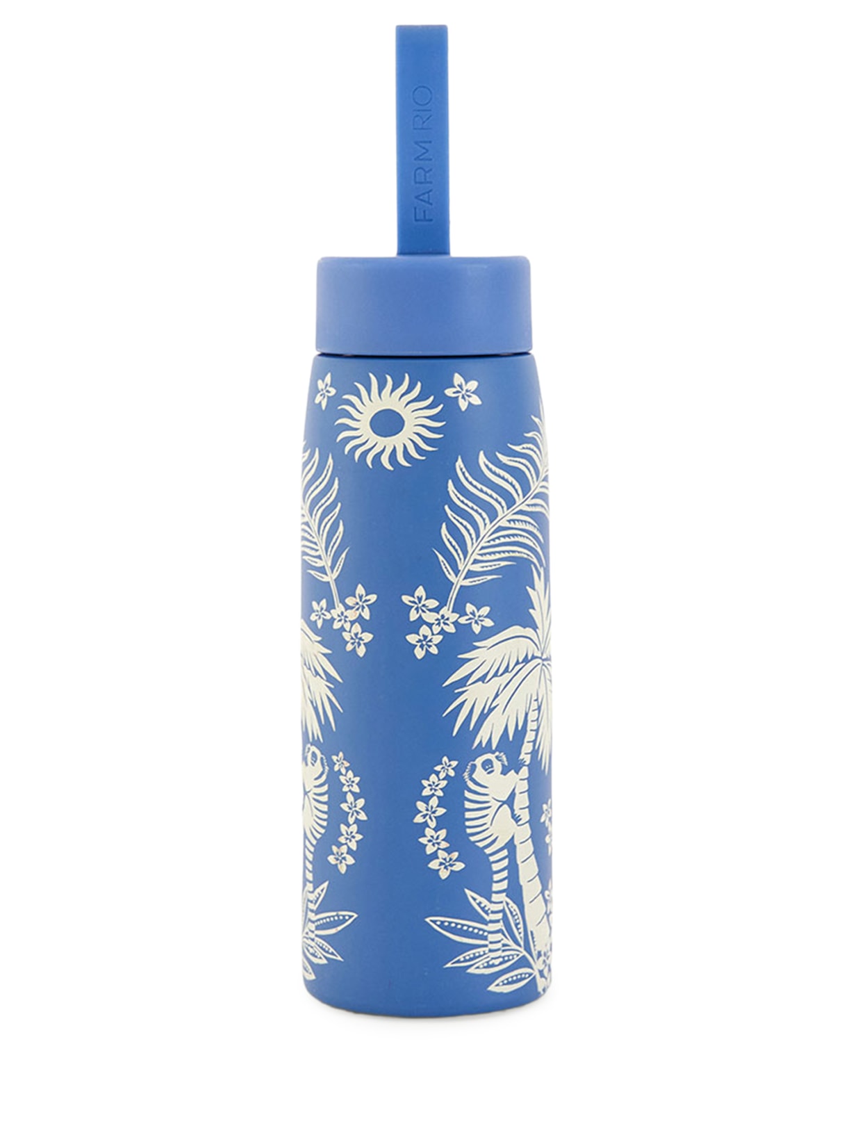 Garrafa Que Sede 500 ML Lenço Tropical Azul Farm Etc