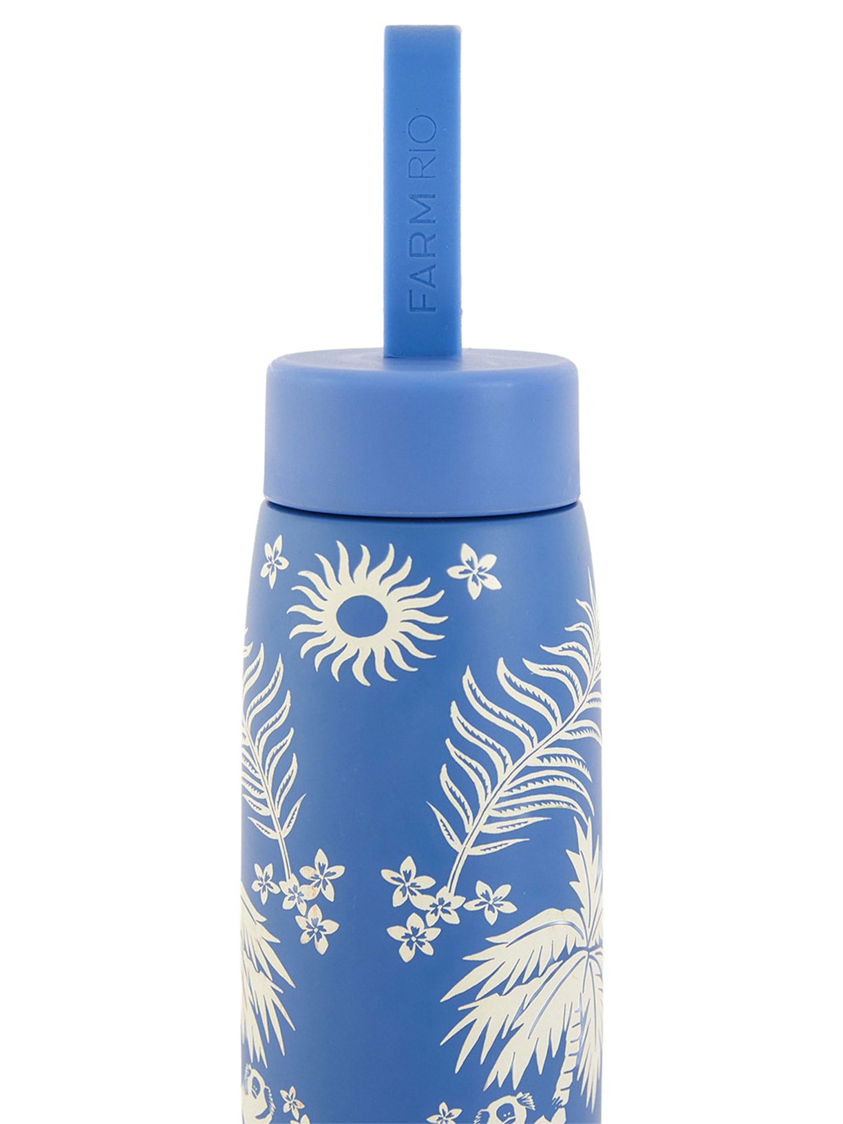 Garrafa Que Sede 500 ML Lenço Tropical Azul Farm Etc