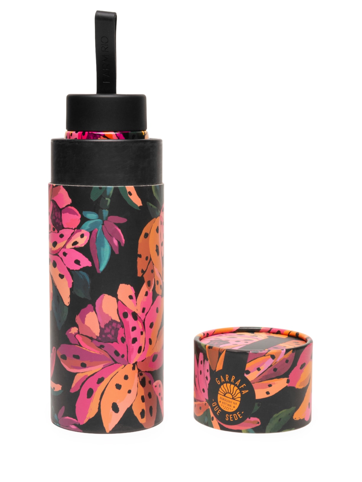 Garrafa Que Sede 500ML Flor De Banana Preto Farm Etc