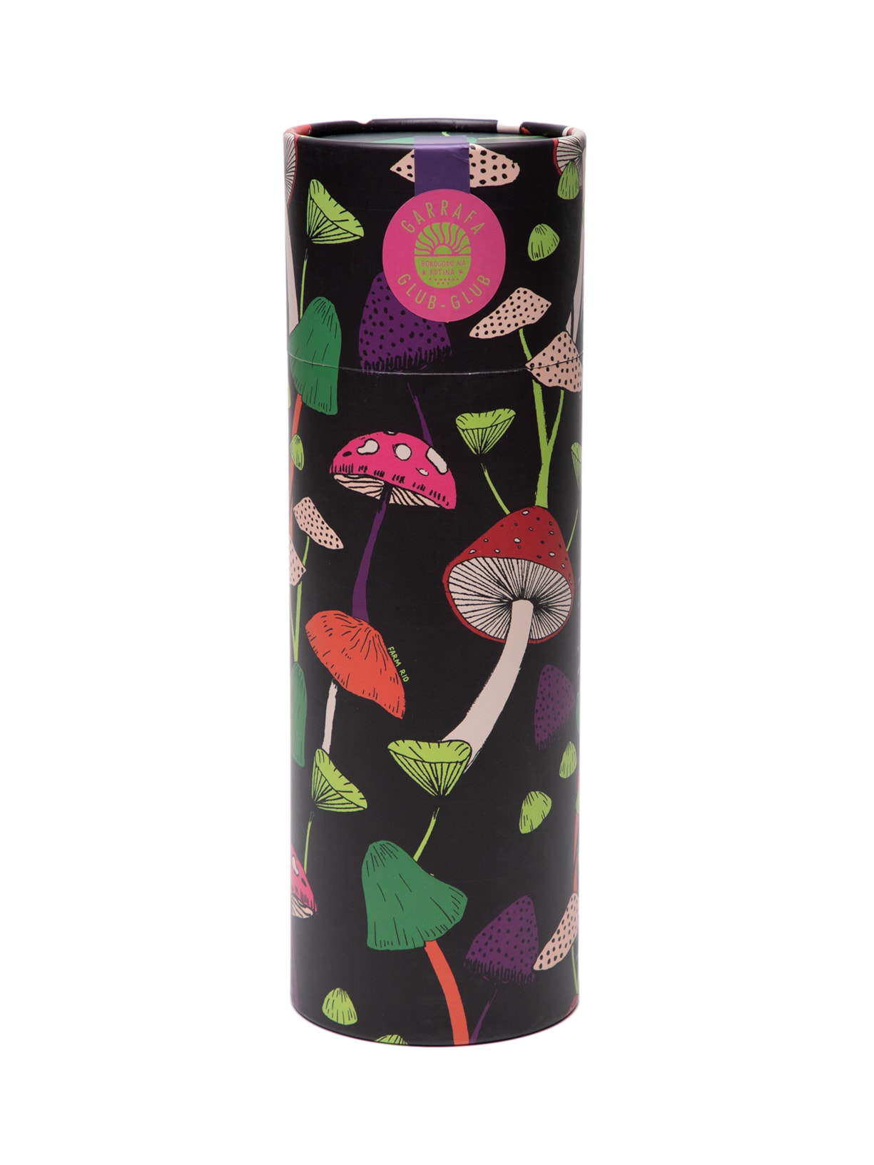 Garrafa Que Sede 750ml Cogumelos - Preto