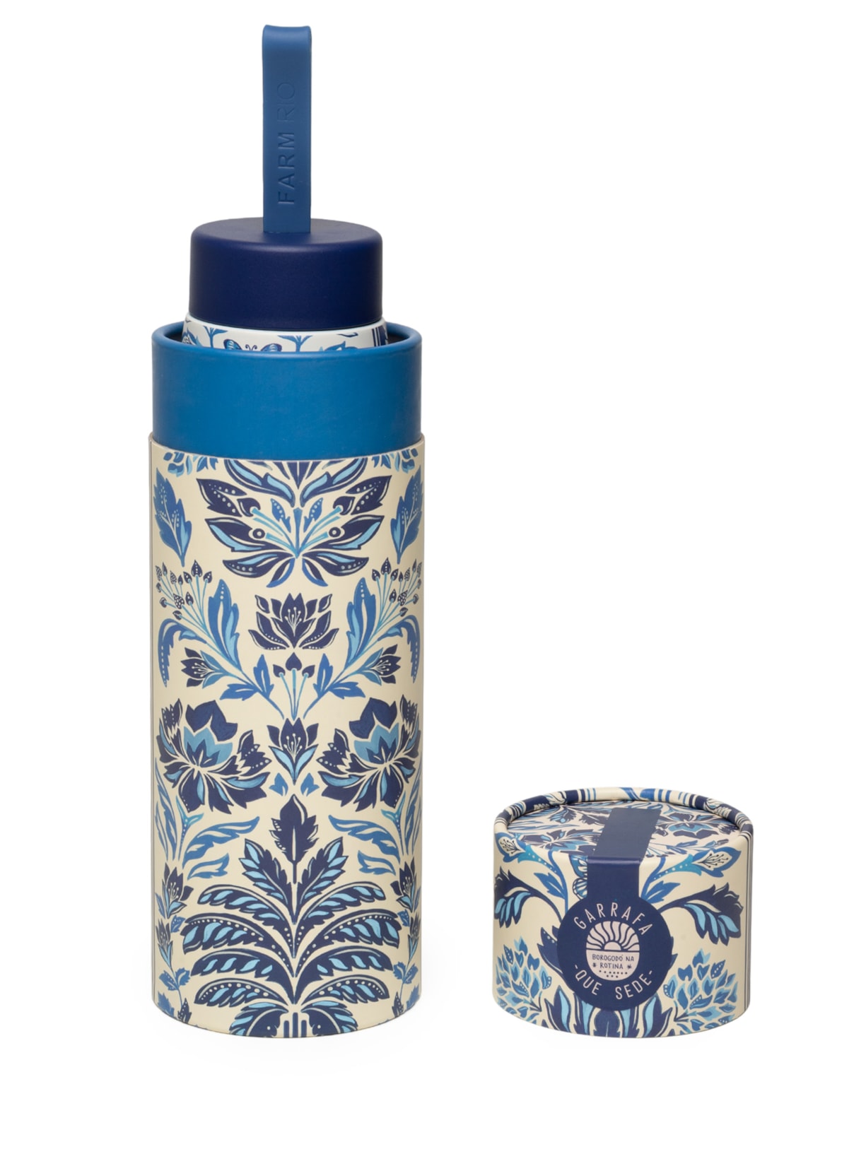 Garrafa Que Sede Encanto Tropical 500ML Azul Farm Etc