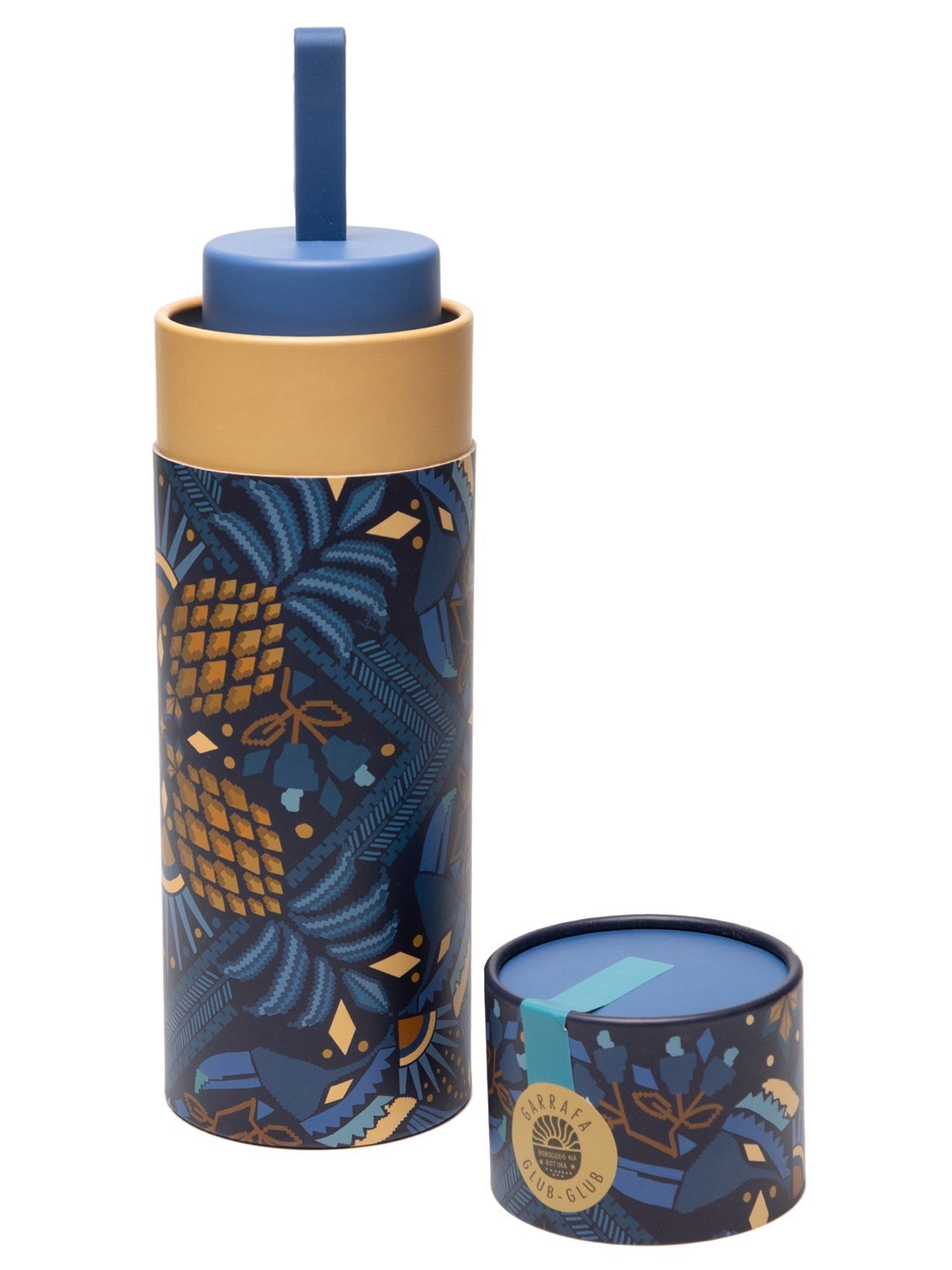 Garrafa Que Sede Lenço Magia Tropical 750 ml Azul Farm Etc