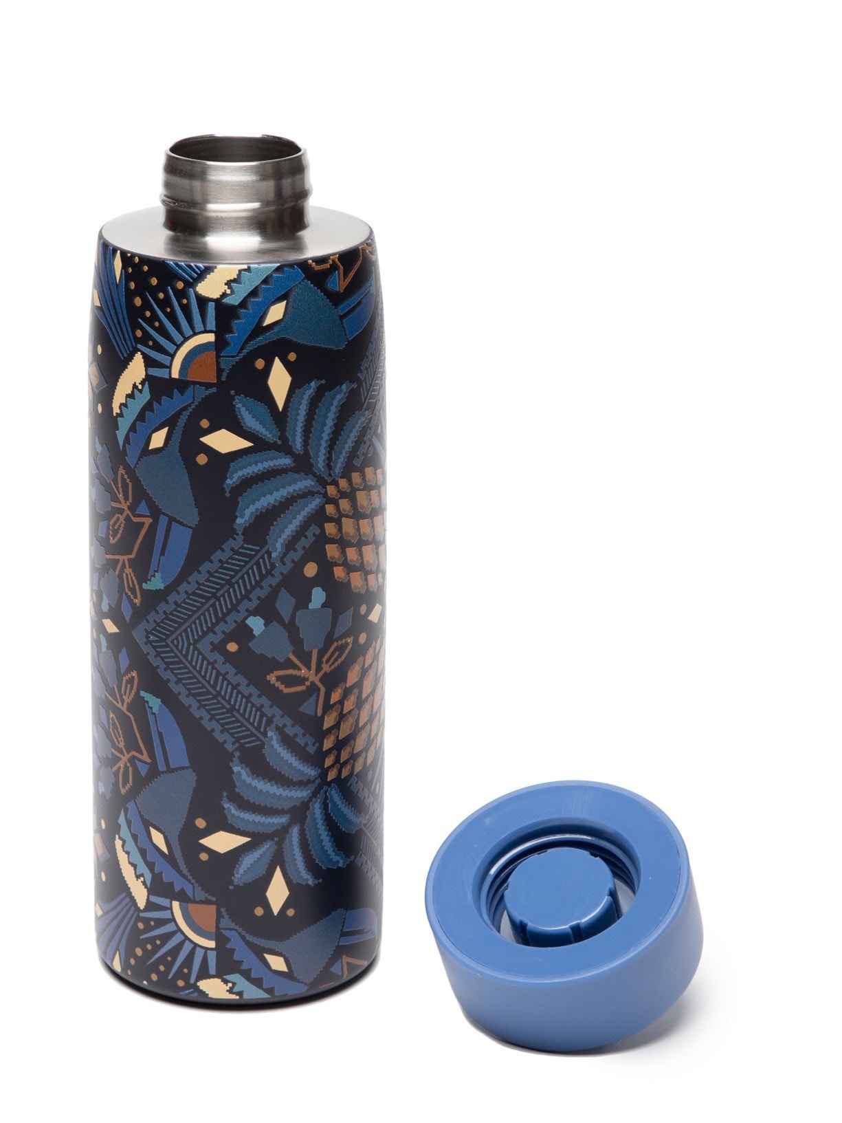 Garrafa Que Sede Lenço Magia Tropical 750 ml Azul Farm Etc