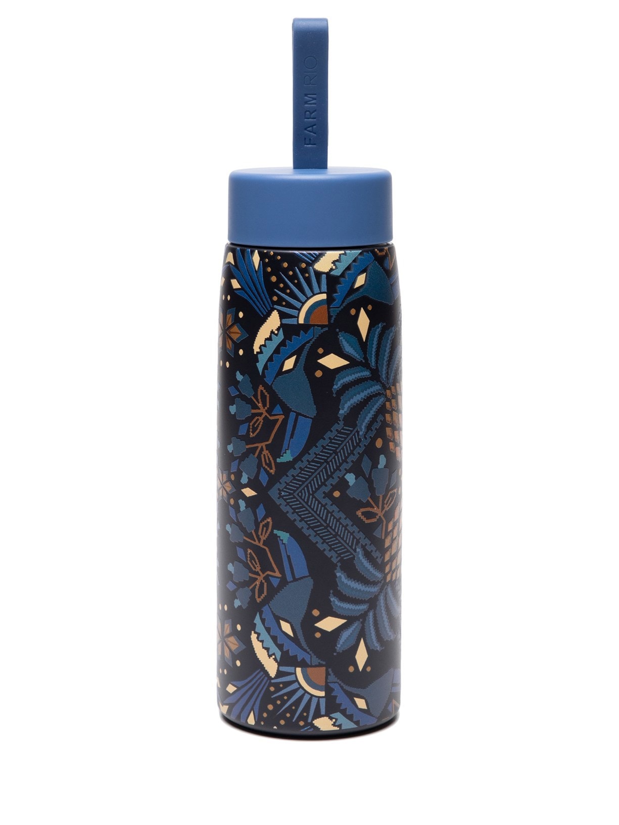 Garrafa Que Sede Lenço Magia Tropical 750 ml Azul Farm Etc