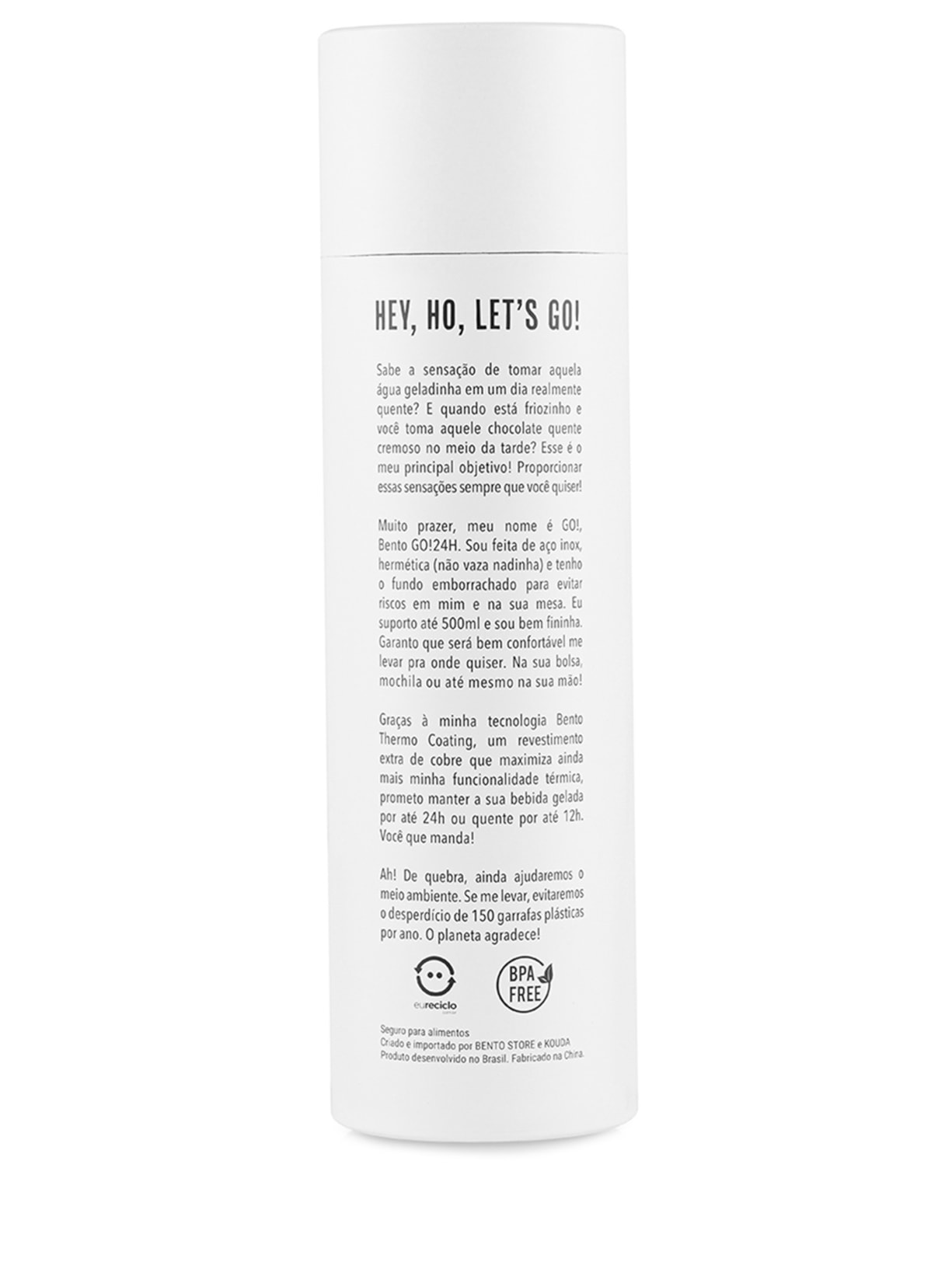 Garrafa Térmica 500ml Bento Go! Branco Kouda