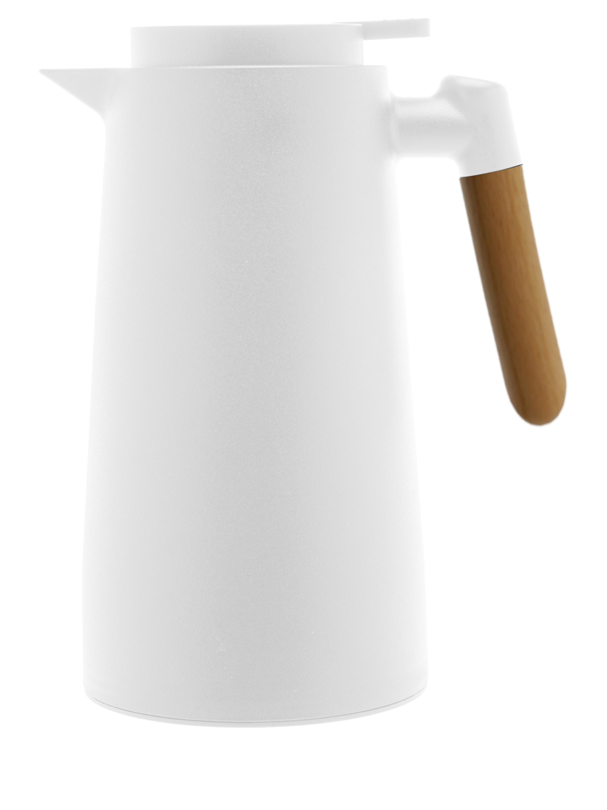 Garrafa Térmica com Cabo de Madeira e Termômetro 1L - Branco