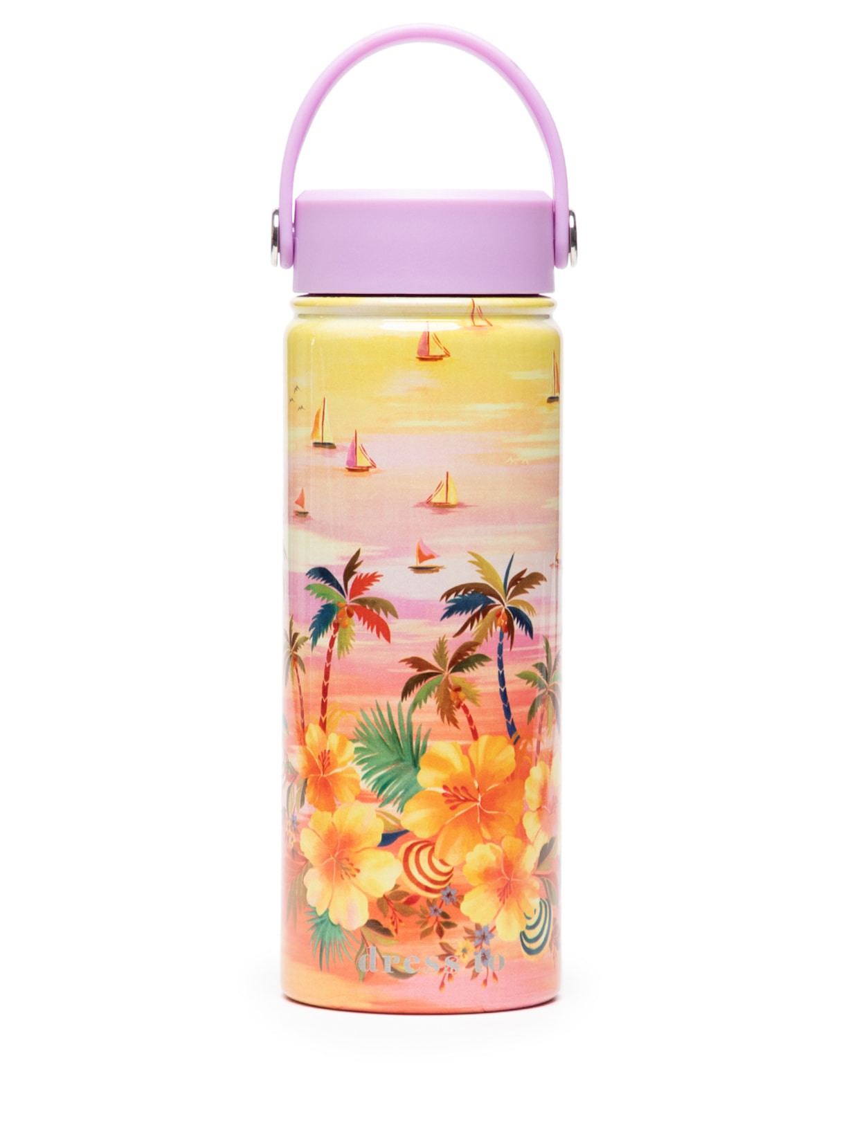 Garrafa Térmica Estampa Litoral - Lilás