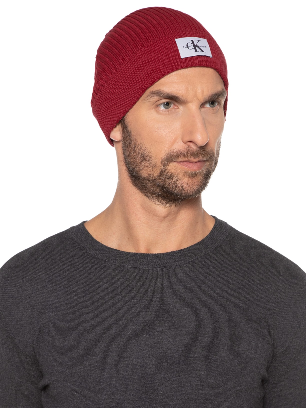Gorro Masculino Etiqueta Vermelho Calvin Klein Jeans